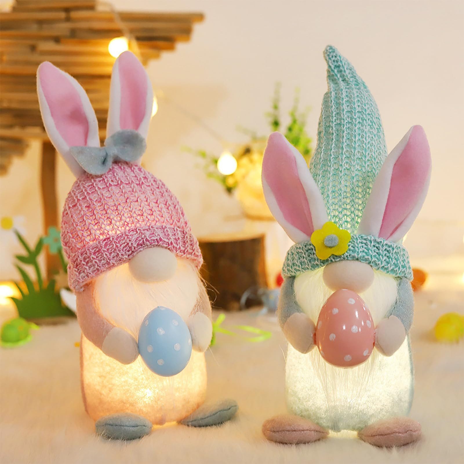 YI Dekofigur Osterdeko Wichtel Figuren Tischdeko 2 Stück Mit LED (2 St) günstig online kaufen