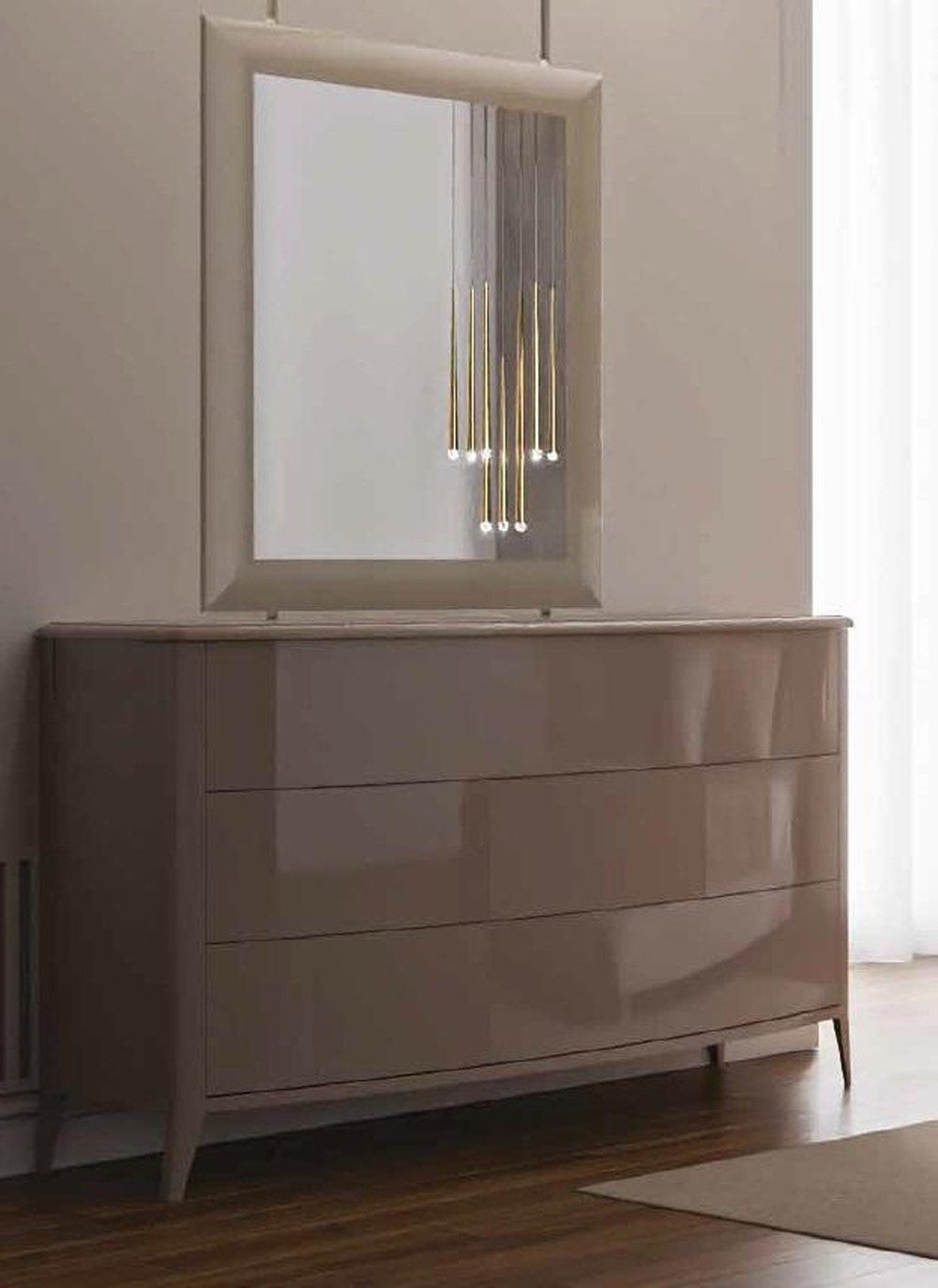 JVmoebel Wandspiegel Beiger Wandspiegel - Moderner Hängespiegel aus Glas Neu (1-St., Spiegel), Made in Europa