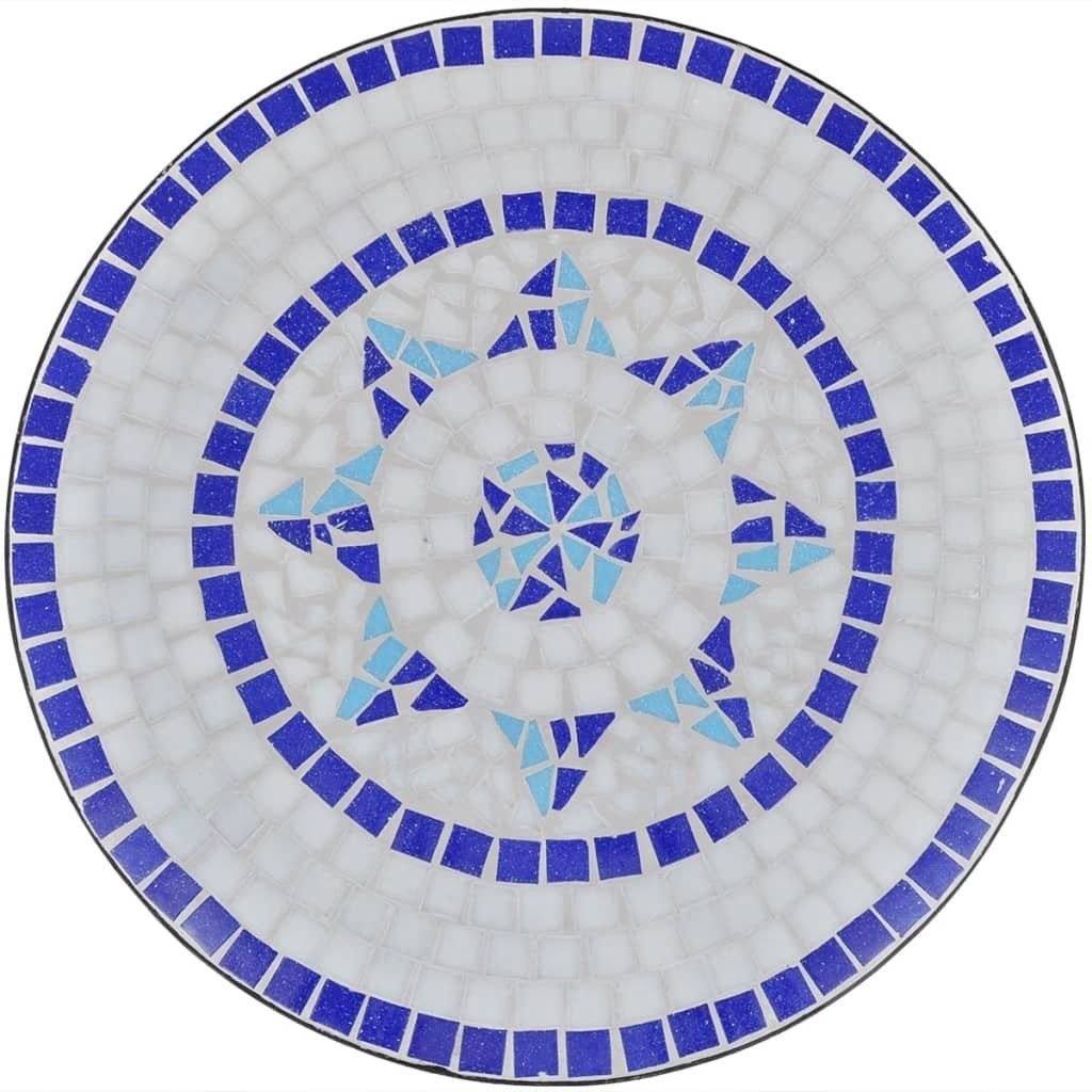 (3-tlg) und 3-tlg. Gartenlounge-Set Bistro-Set Keramikfliesen Weiß, vidaXL Blau