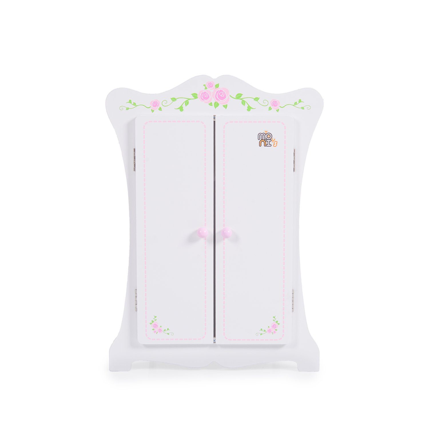 Moni Puppenmöbel Puppenkleiderschrank PH12B011, Holz, Maße 42,5 x 22 x 57 cm, 3 Kleiderbügel