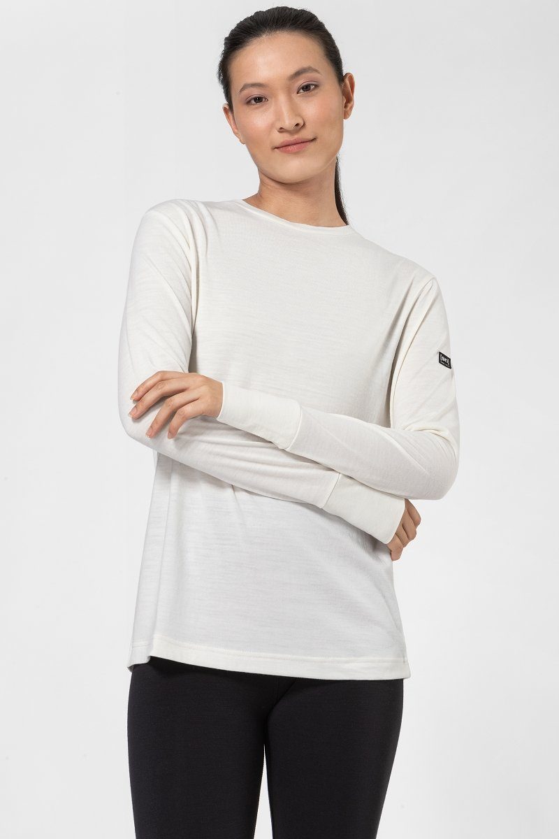 SUPER.NATURAL Langarmshirt Merino Longsleeve W WARM UP LS funktioneller  Merino-Materialmix