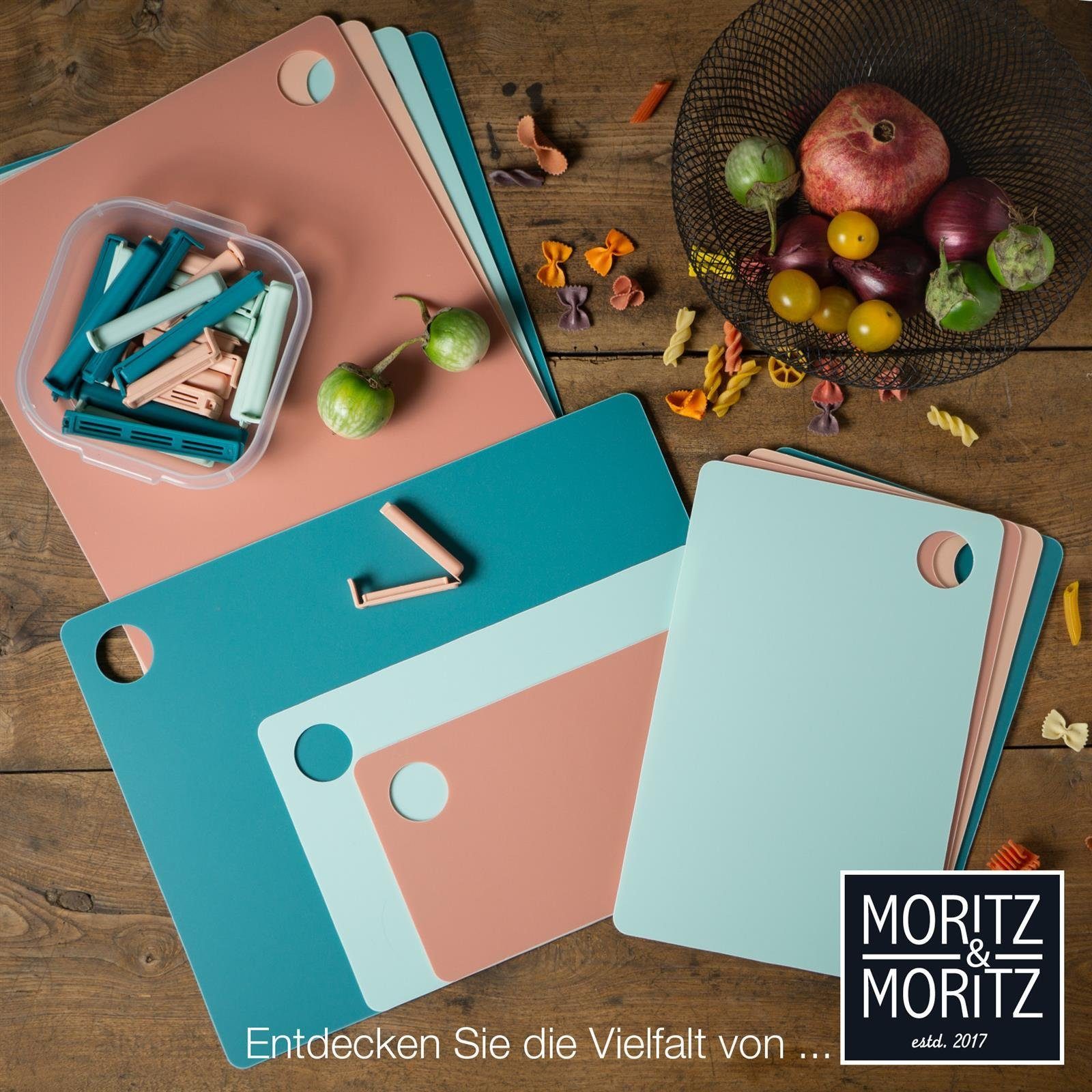 Schneidematte Schneidebrett Moritz Moritz 4-St) (4er-Set, & 4x Kunststoff, Küche,