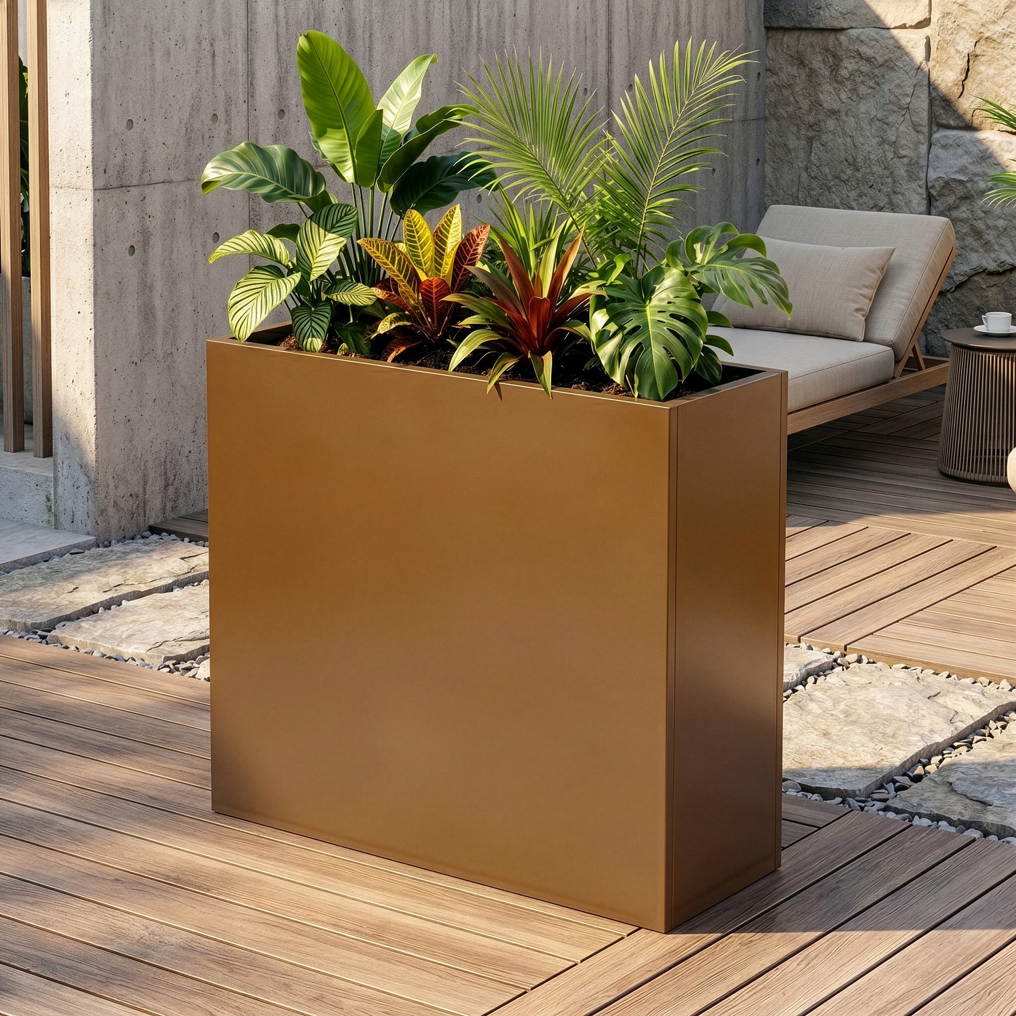 casa.pro Pflanzkübel, »Vaargel« Blumenkasten 82x90x30 cm verzinkter Stahl Braun