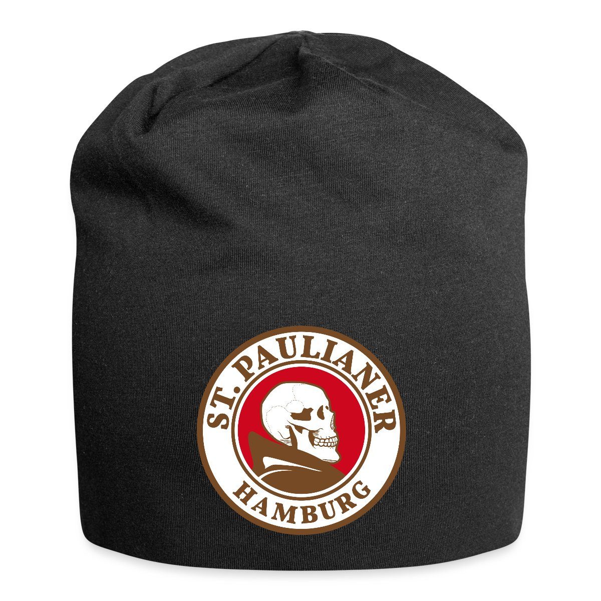 Spreadshirt Beanie St. Paulianer Totenkopf Mönch Jersey-Beanie (1-St)