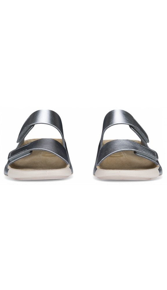Ecco Cozmo Flat silber/beige Damen Sandale – Bild 4 von 5