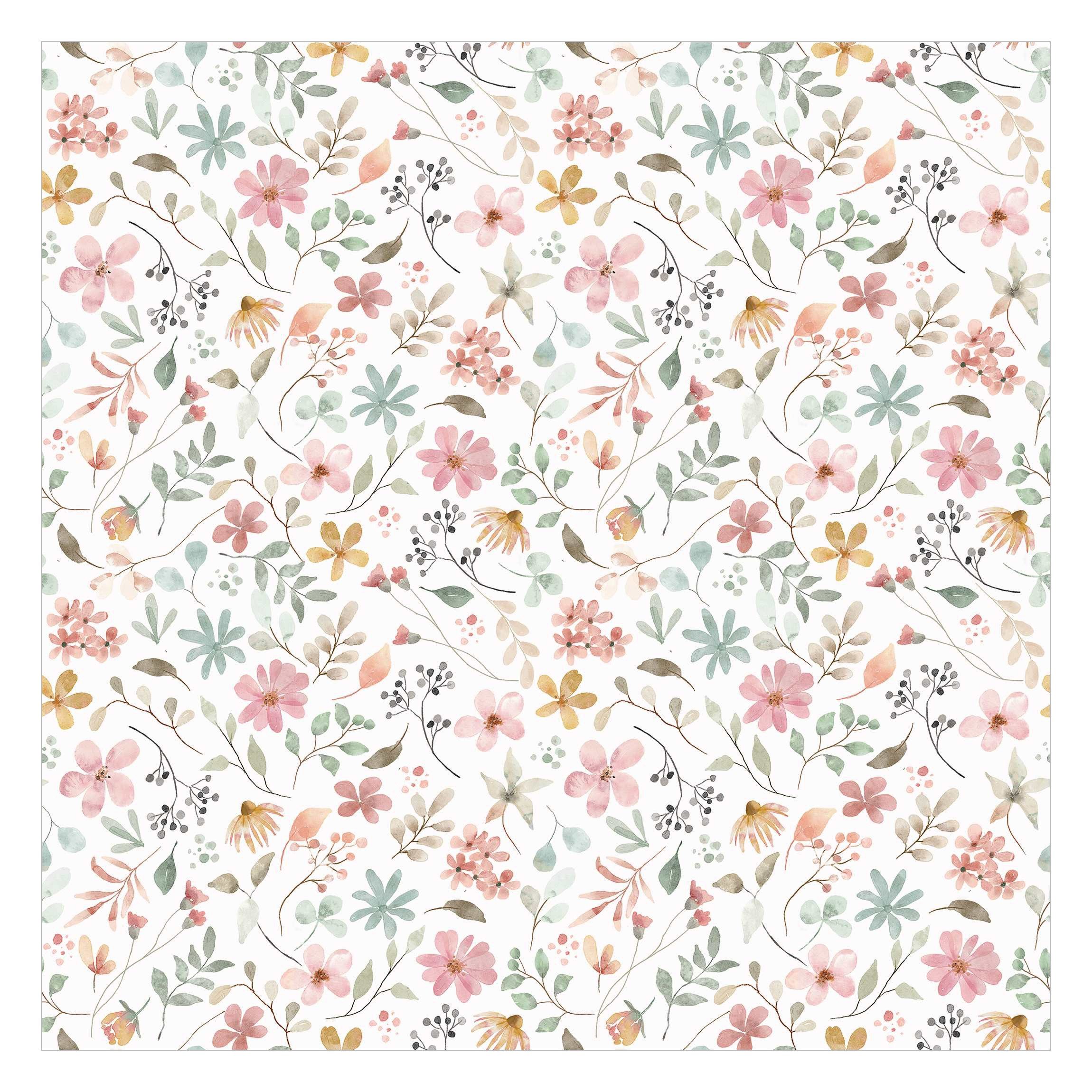 Bilderdepot24 Mustertapete Blumen Muster Aquarell Floral günstig online kaufen