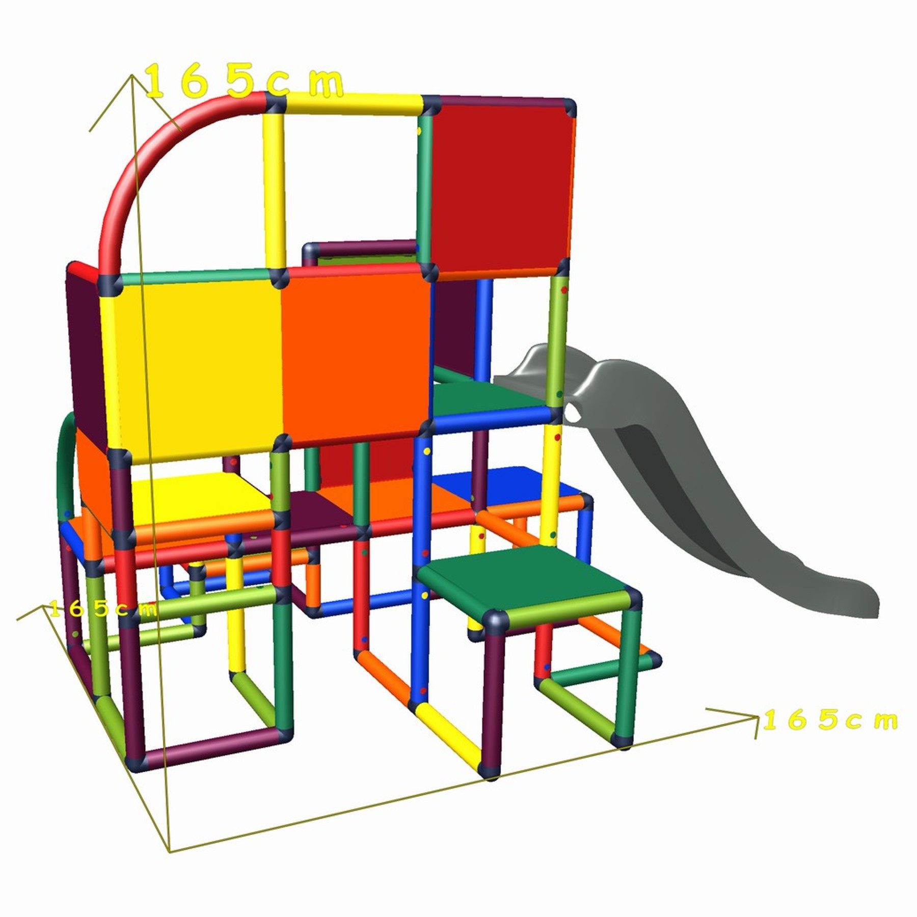 move and stic Kletterturm Helge mit Rutsche Konstruktions-Spielset, In- und Outdoor