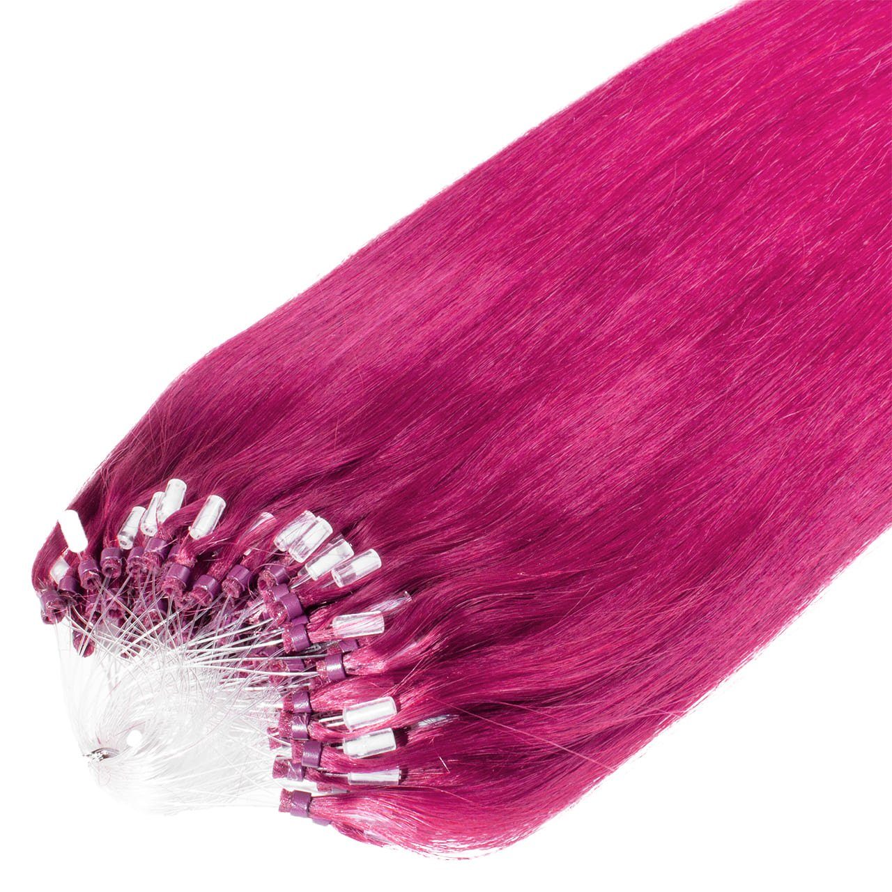 hair2heart Echthaar-Extension Premium Microring Extensions #Pink 50cm