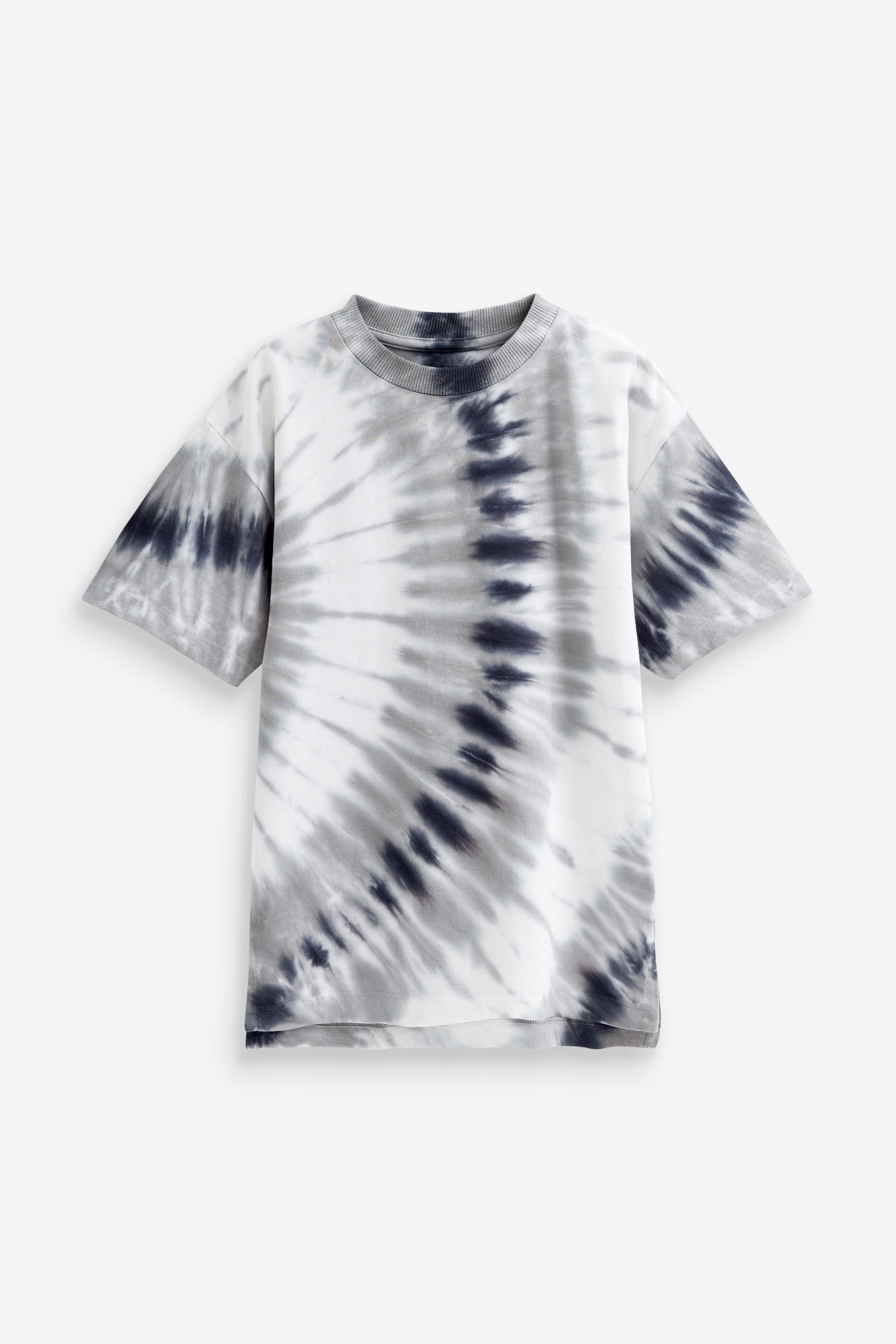 Next T-Shirt im Fit und Relaxed Grey T-Shirt (1-tlg) Batiklook