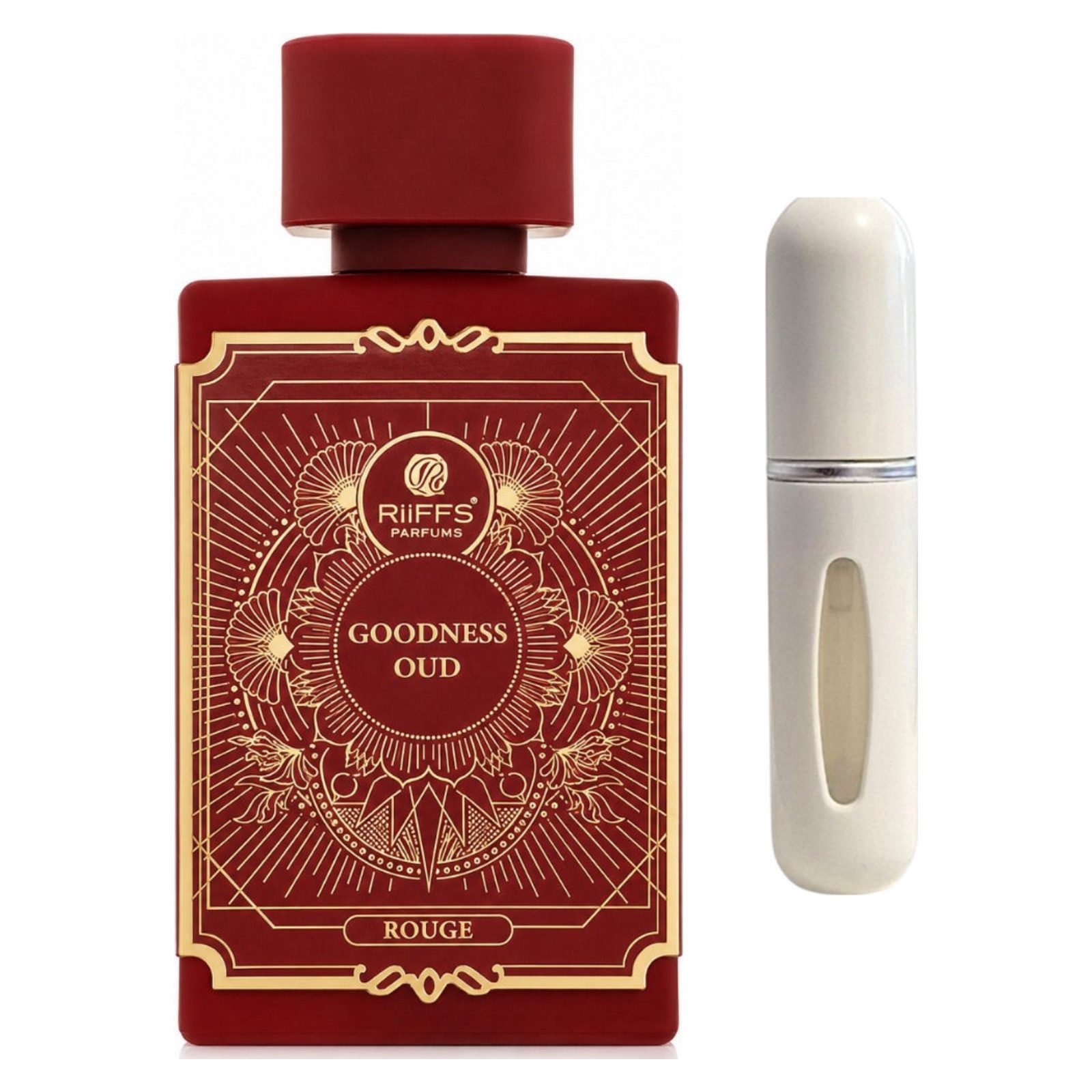 Riiffs Duft-Set Goodness Oud Rouge EDP – Orientalisch + Parfümzerstäuber (leer)
