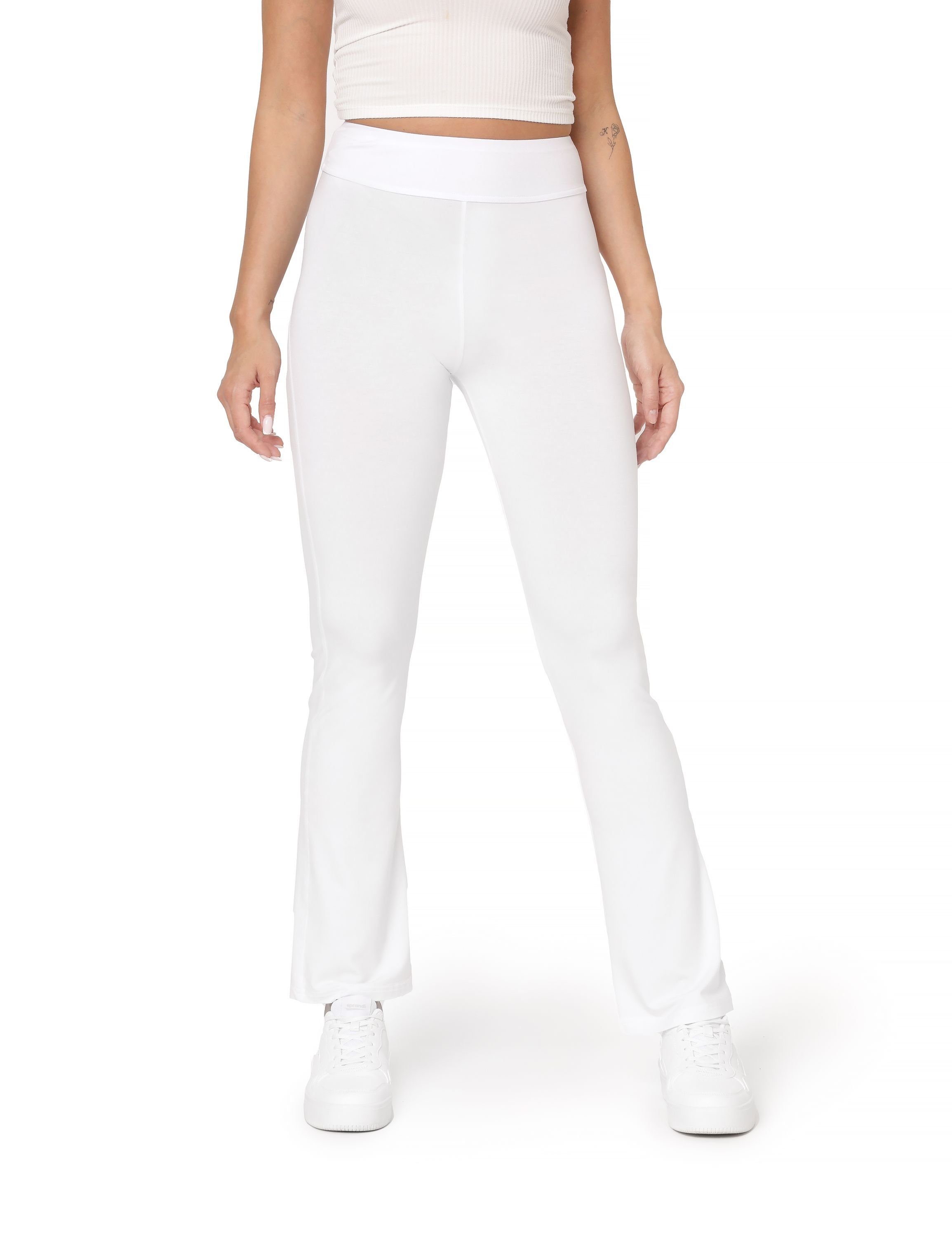 Bellivalini Dames Yoga Broek Dunne Sweatbroek Wijde Stof Flare in Viscose BLV50-277 (Fuchsia2, XS