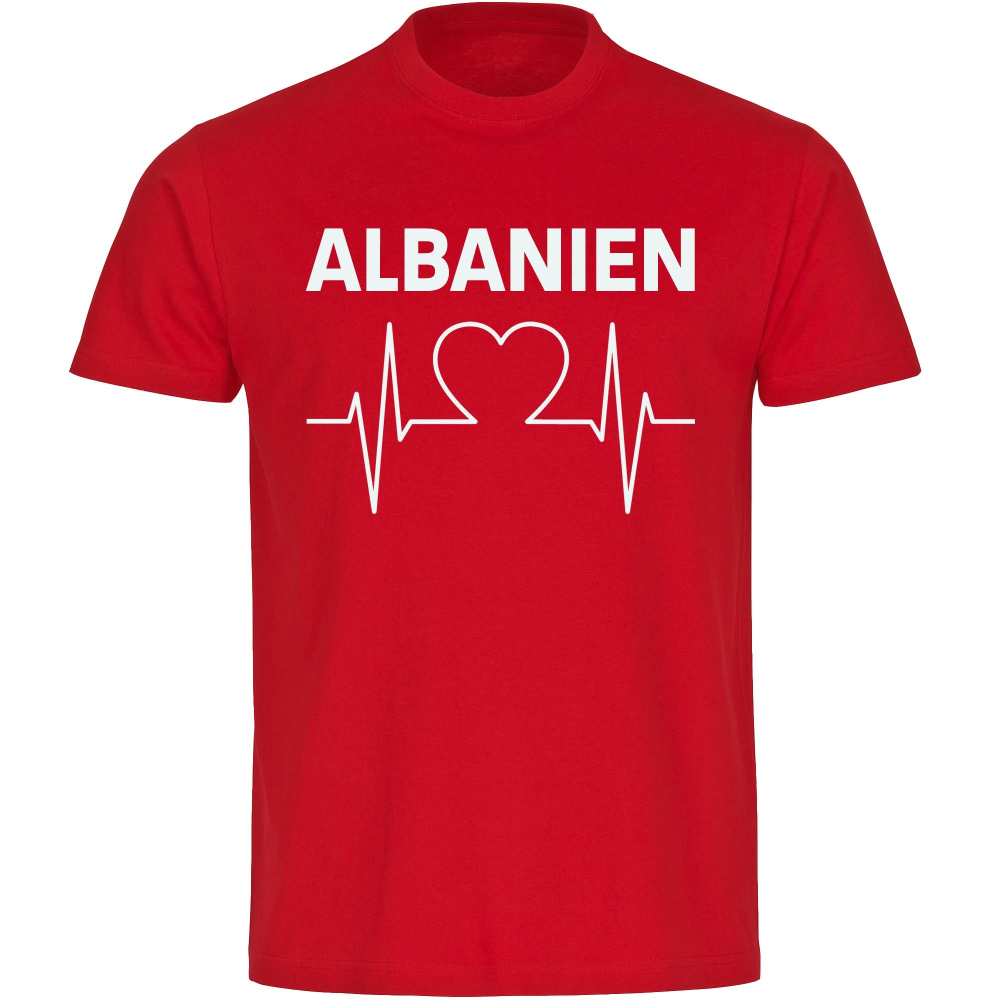 multifanshop T-Shirt Kinder Albanien - Herzschlag - Boy Girl