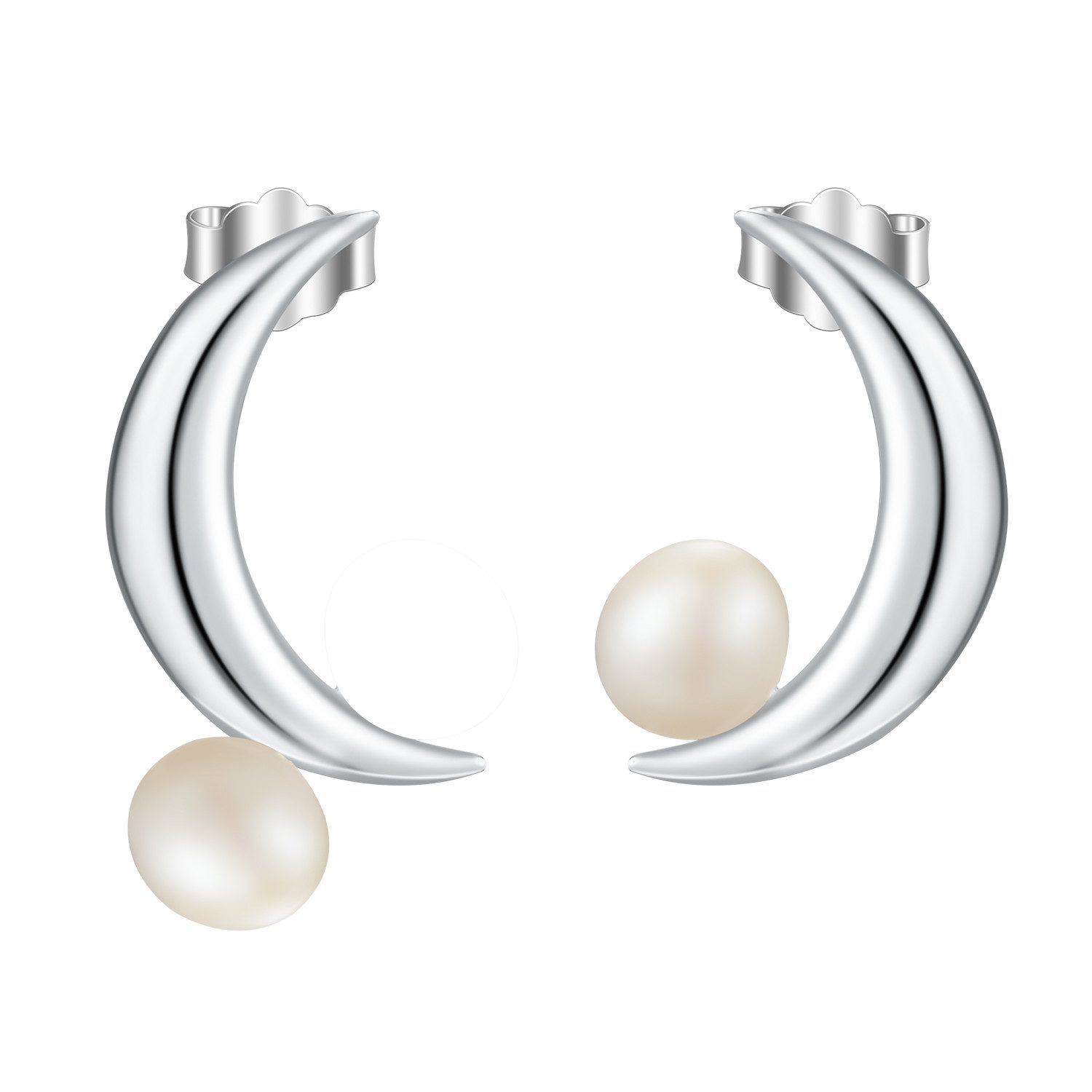 Perlenohrringe Mond und Perle