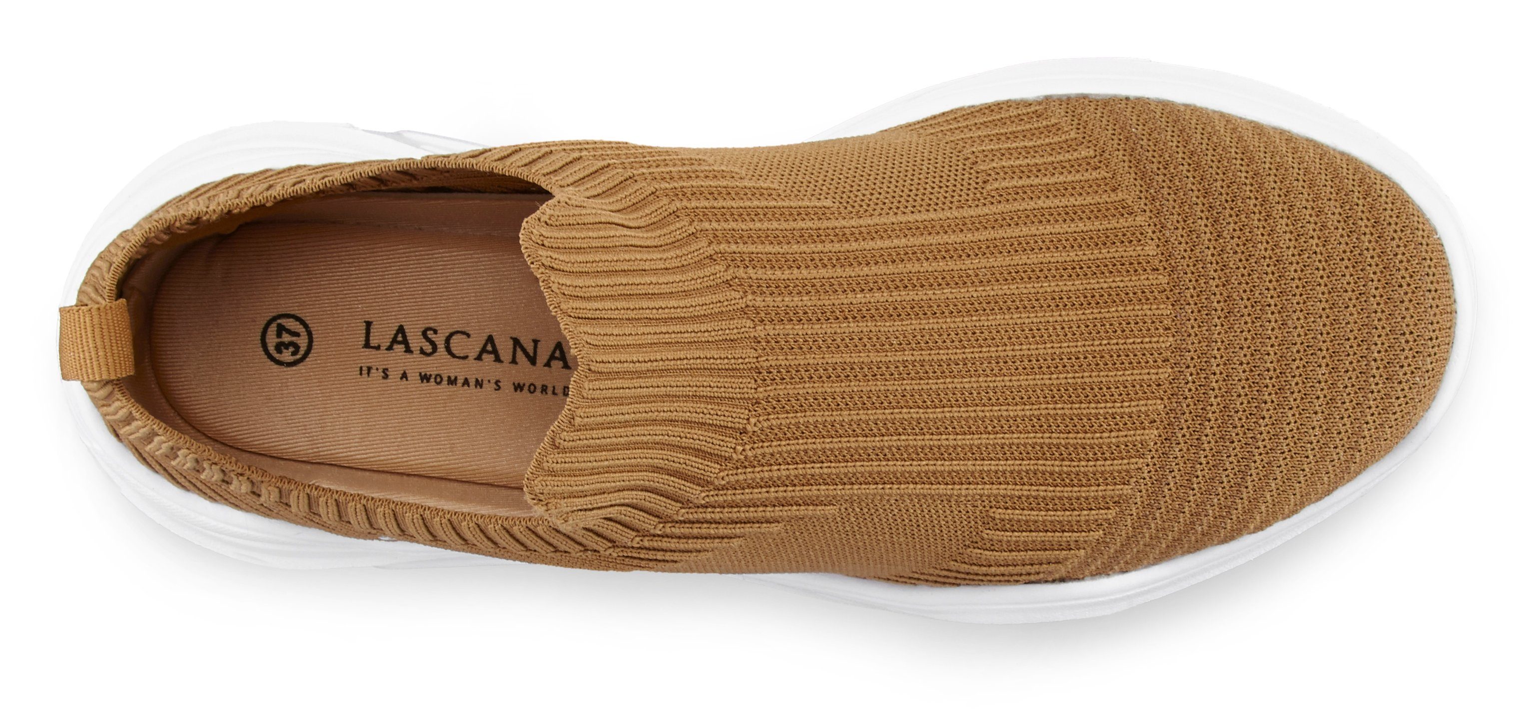 LASCANA Slip-On-Sneaker, Sneaker Halbschuh, Slipper, Freizeitschuh zum Reinschlüpfen VEGAN