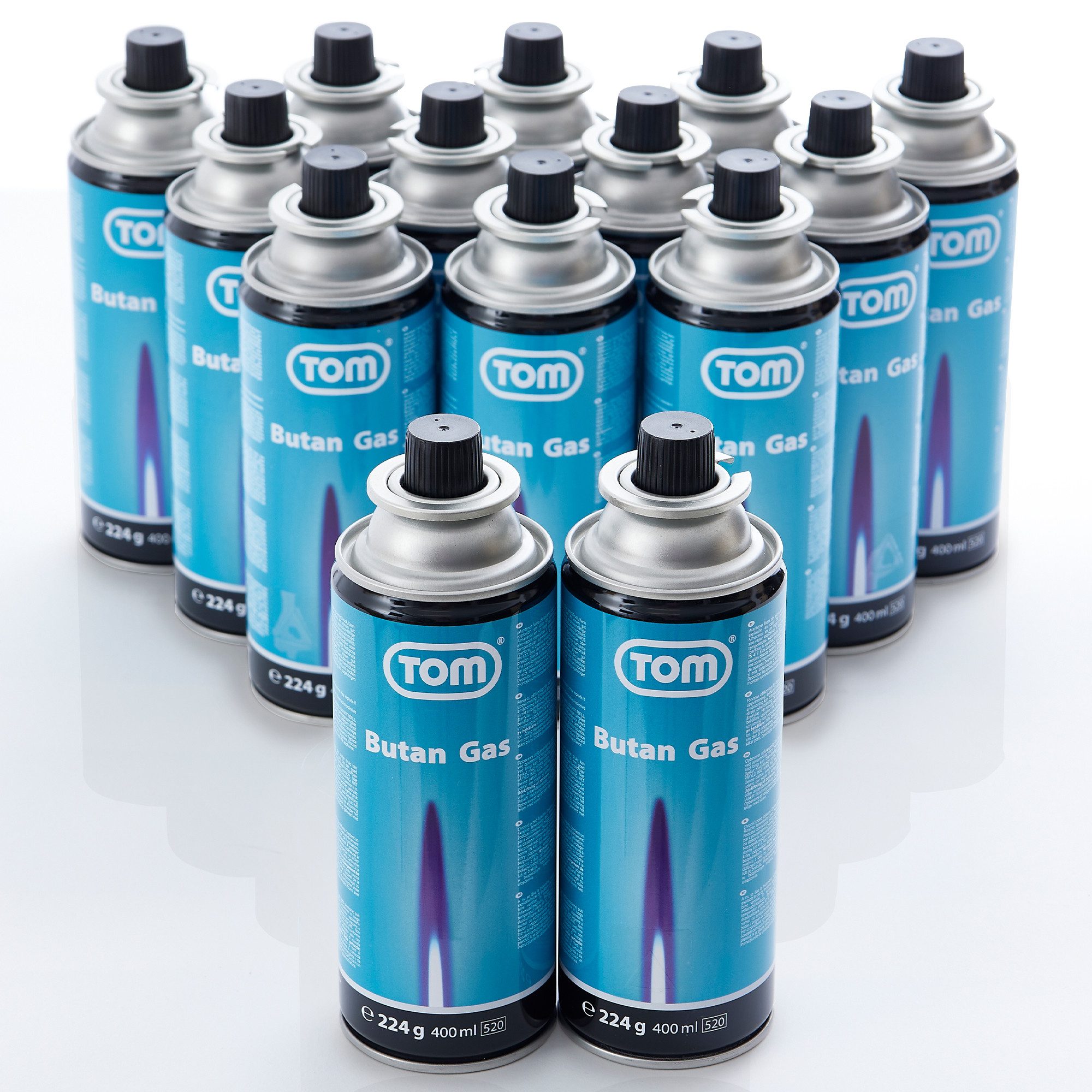 TOM Gaskartusche 224g Gaskartuschen Set MSF-1A, 14 St., Made in Europa, EN417, Butangas