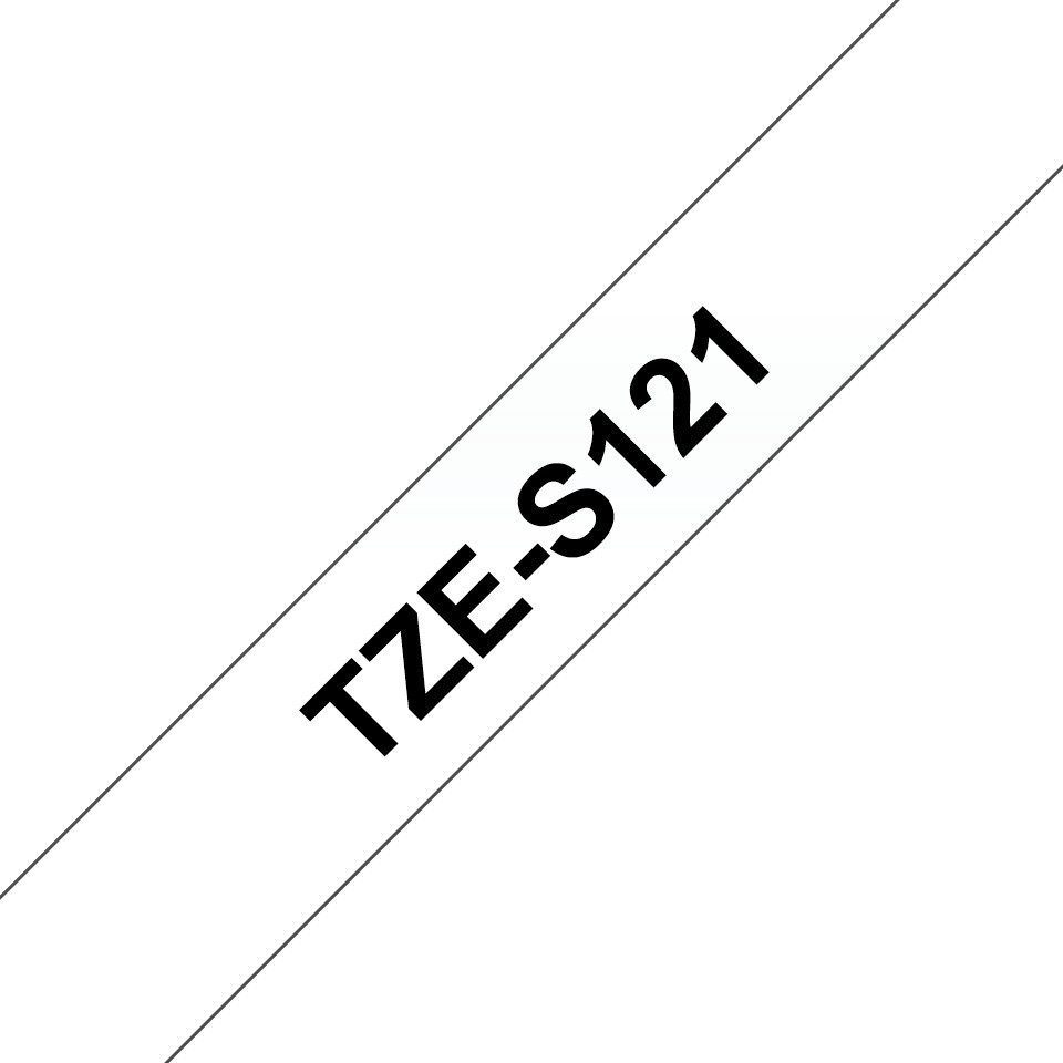 Brother Schriftband TZe-S121 (extra st) Schwarz auf trans Tintenpatrone