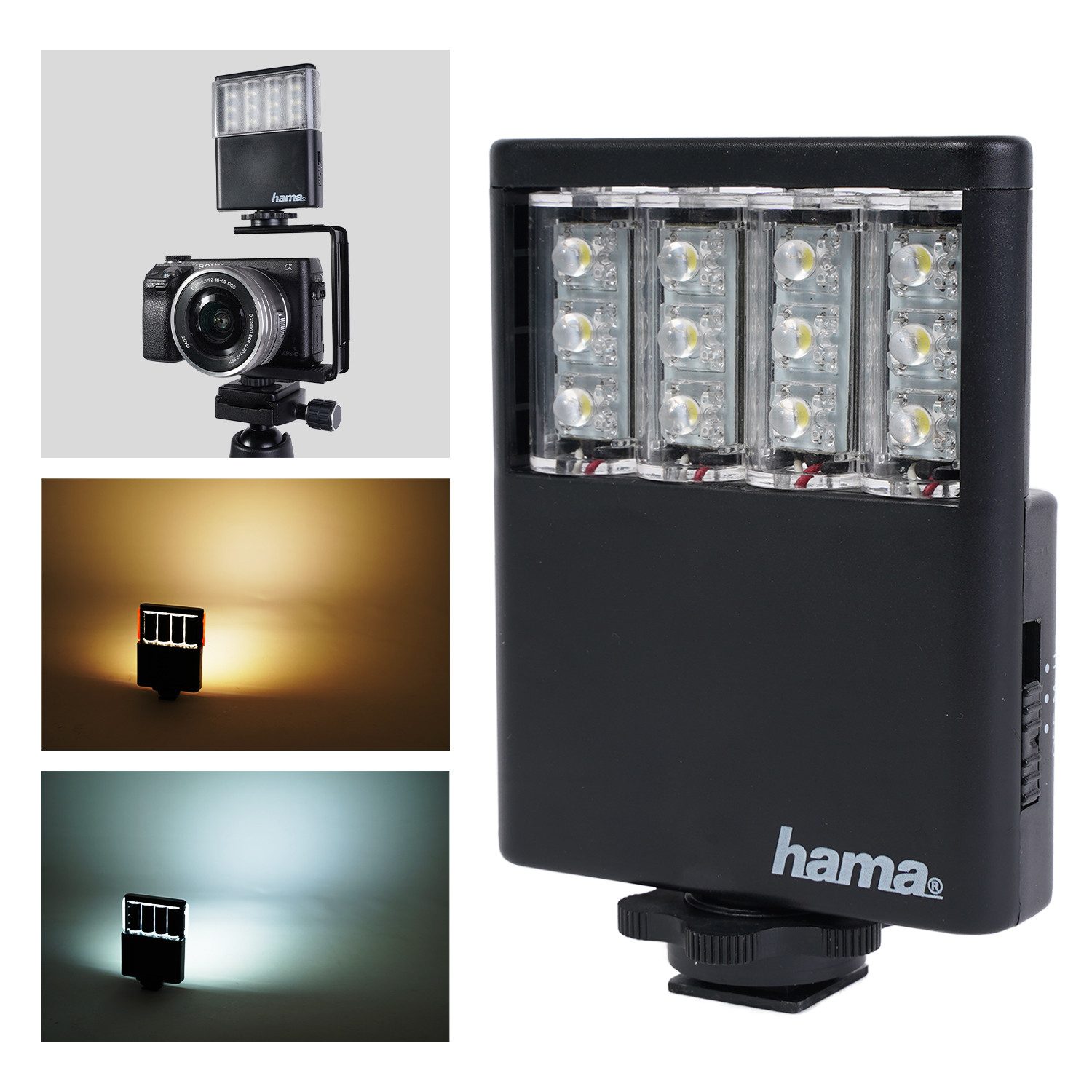 Hama LED Panel Flächen-Lampe Video-Leuchte Foto-Licht Blitzgerät, (Kamera-Licht)