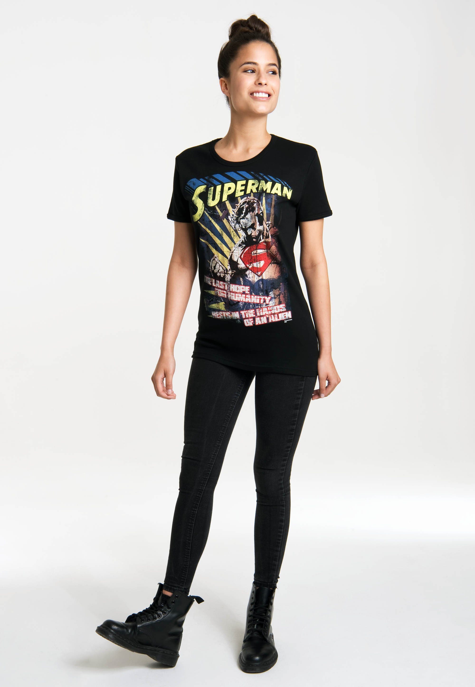 LOGOSHIRT T-Shirt Superman – The Last Hope mit lizenziertem Originaldesign
