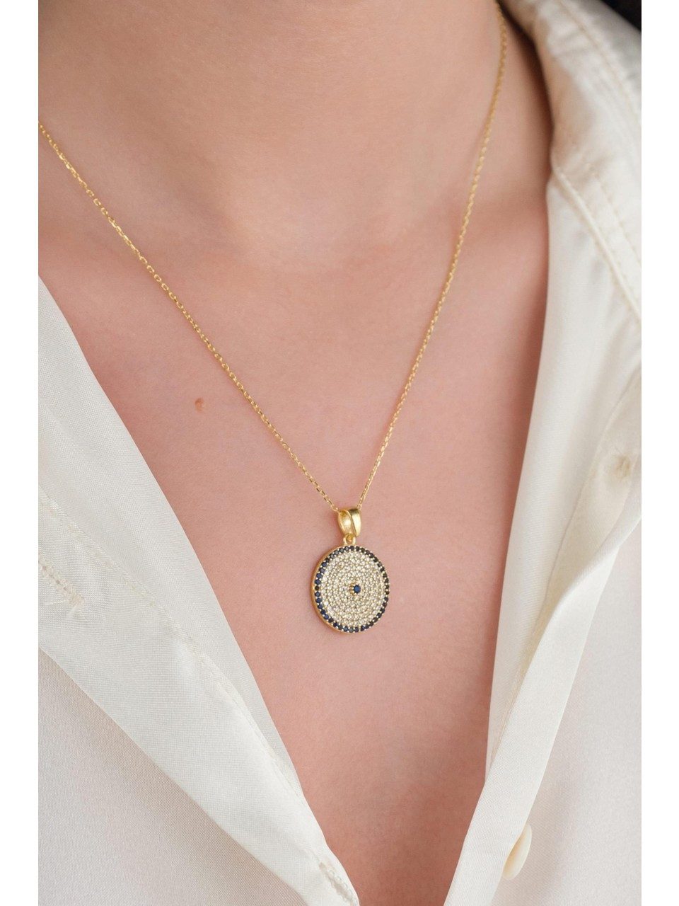 Nisan Kette und Anhänger Set, 925er Sterling Silber Vergoldete Halskette mi günstig online kaufen