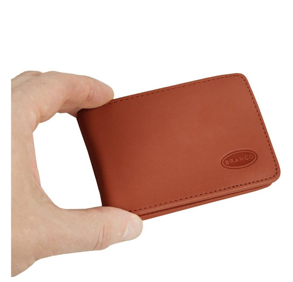 BRANCO Mini Geldbörse Kleine Geldbörse / Mini Portemonnaie Leder, Natur-Beige, Branco 12022