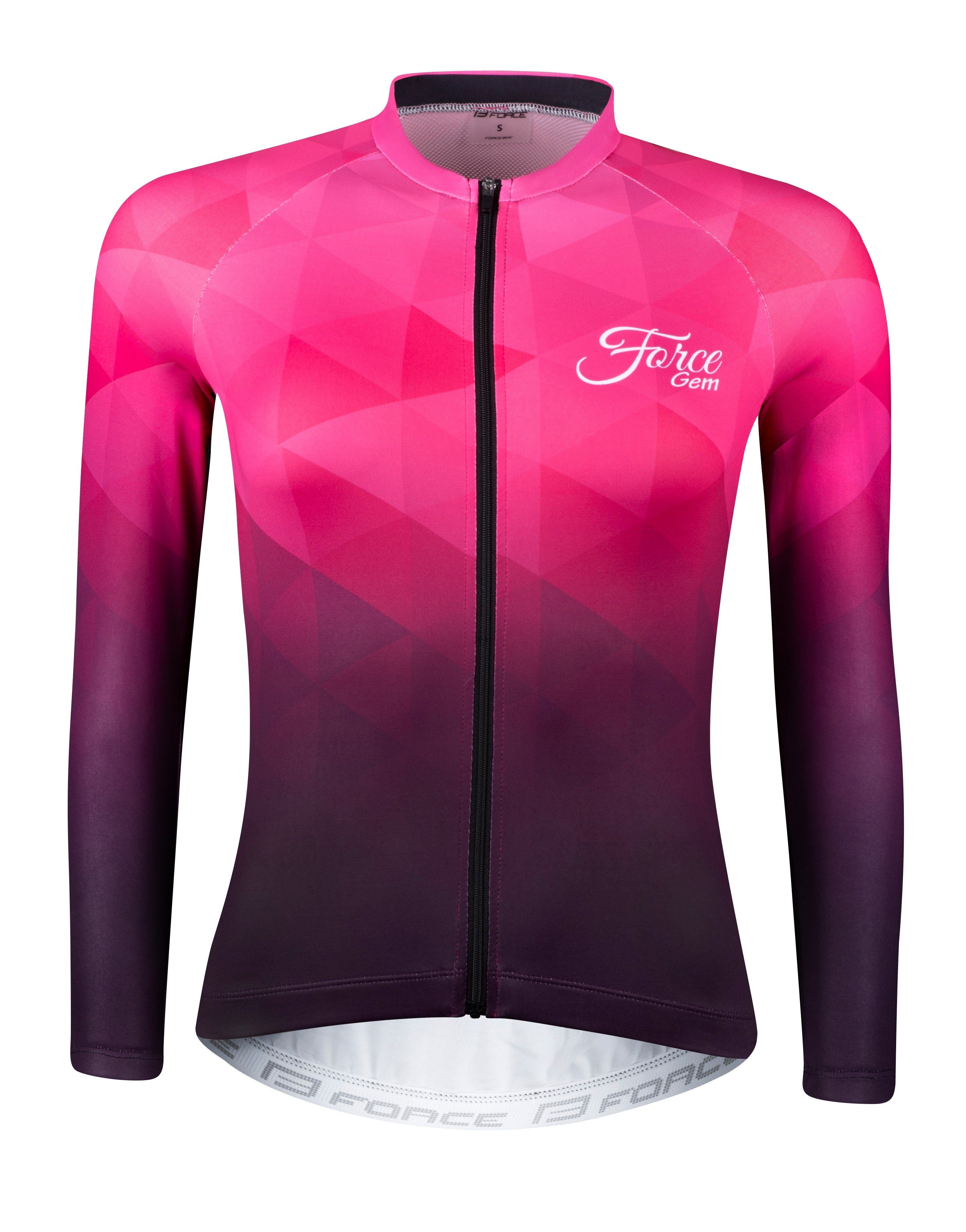 FORCE Radtrikot Trikot FORCE GEM LADY lang, rosa