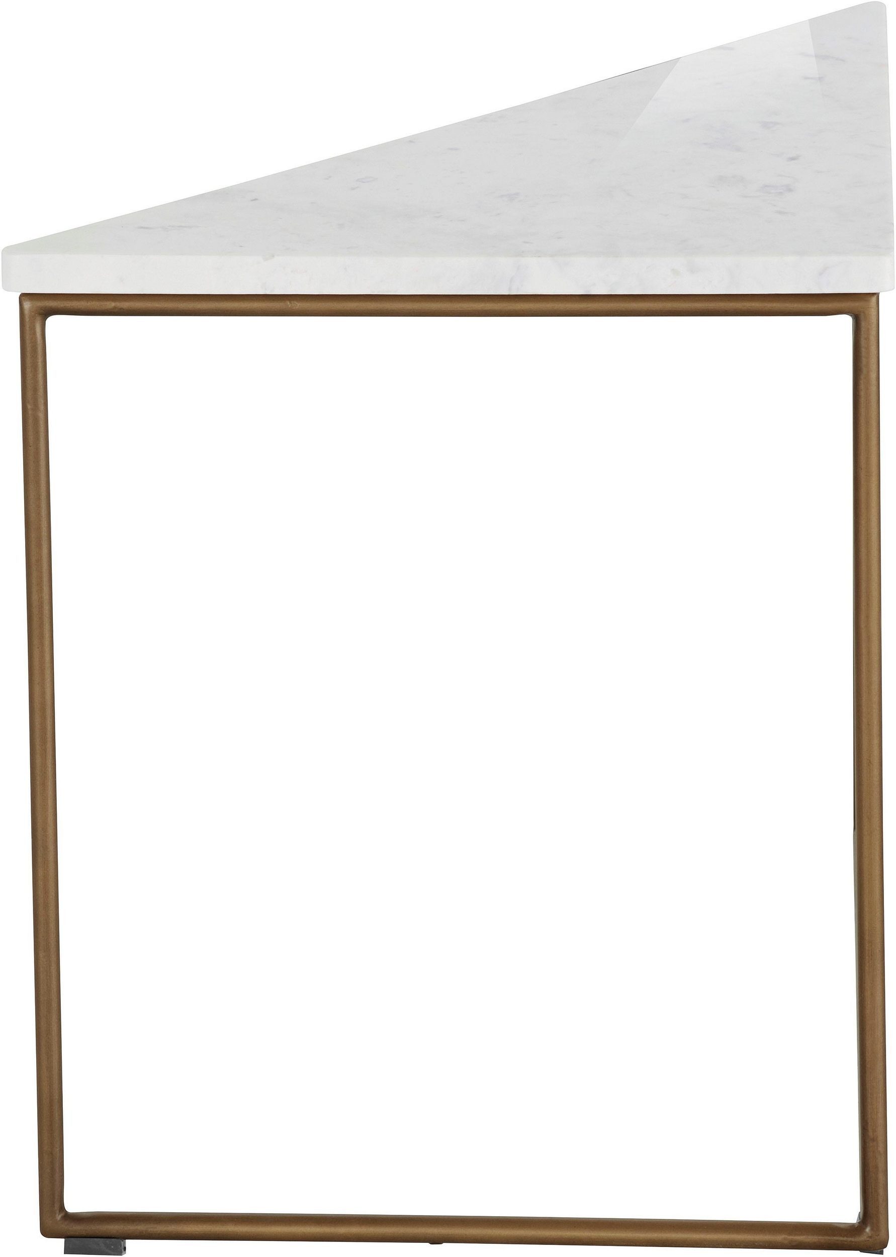 loft24 Couchtisch Stanley, Wohnzimmertisch, dreieckige Tischplatte, Gestell aus Metall