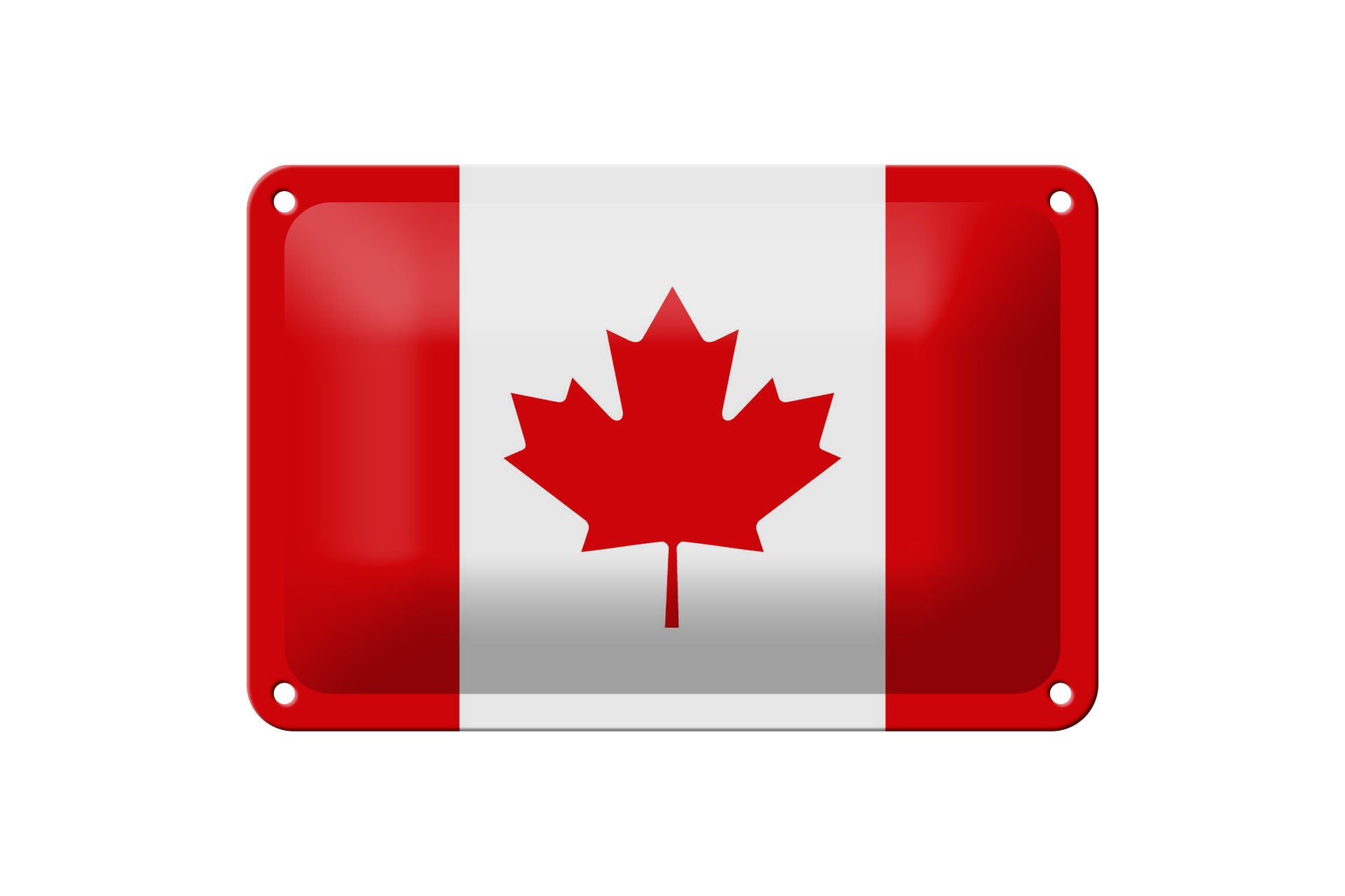 Femer GmbH Metallschild Flagge Kanadas 18x12cm Flag of Canada, (1 St), gewölbte Oberfläche, abgerundete Ecken, umgeschlagene Kanten