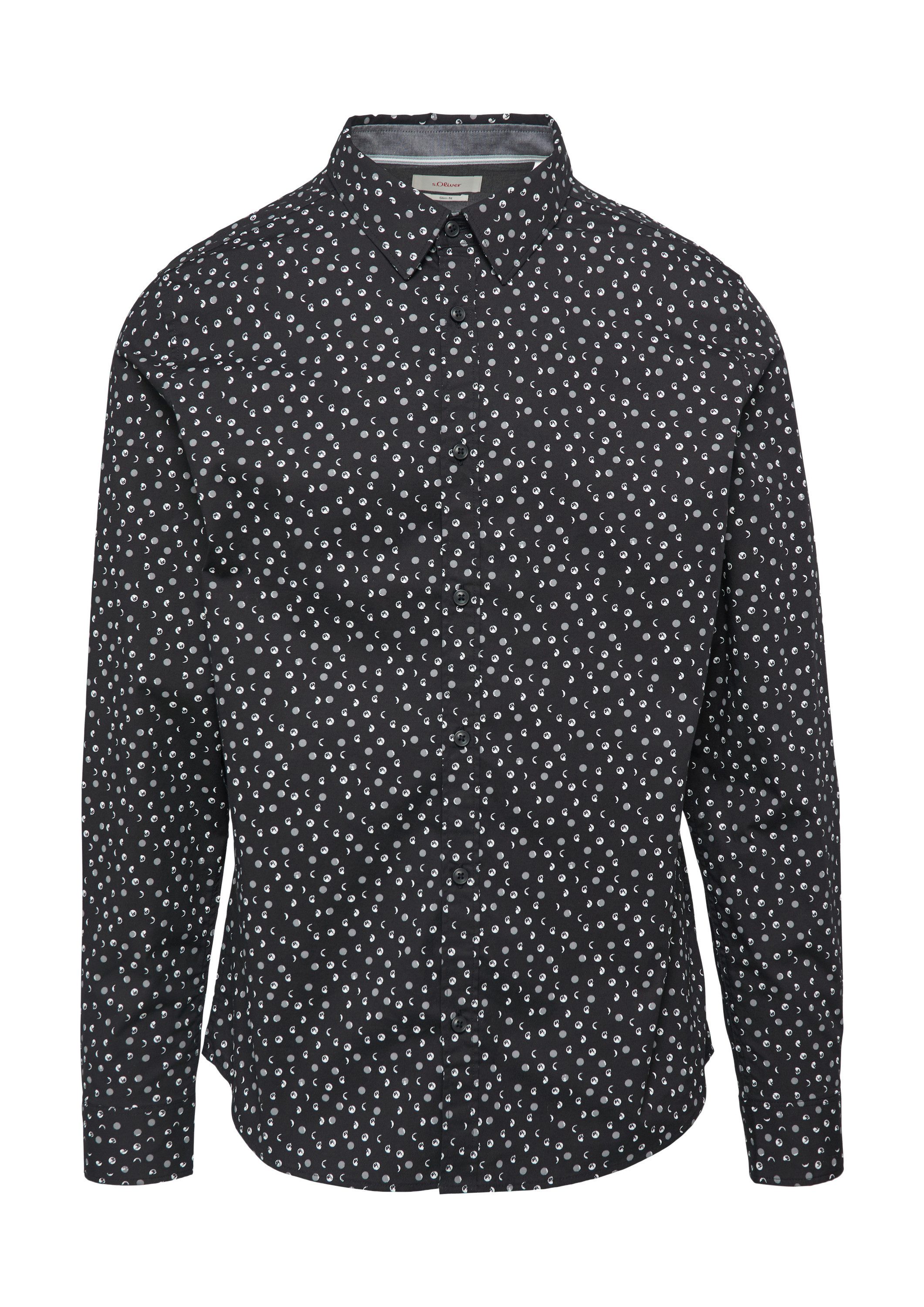 s.Oliver Langarmhemd Hemd Slim Fit: Gemustertes günstig online kaufen