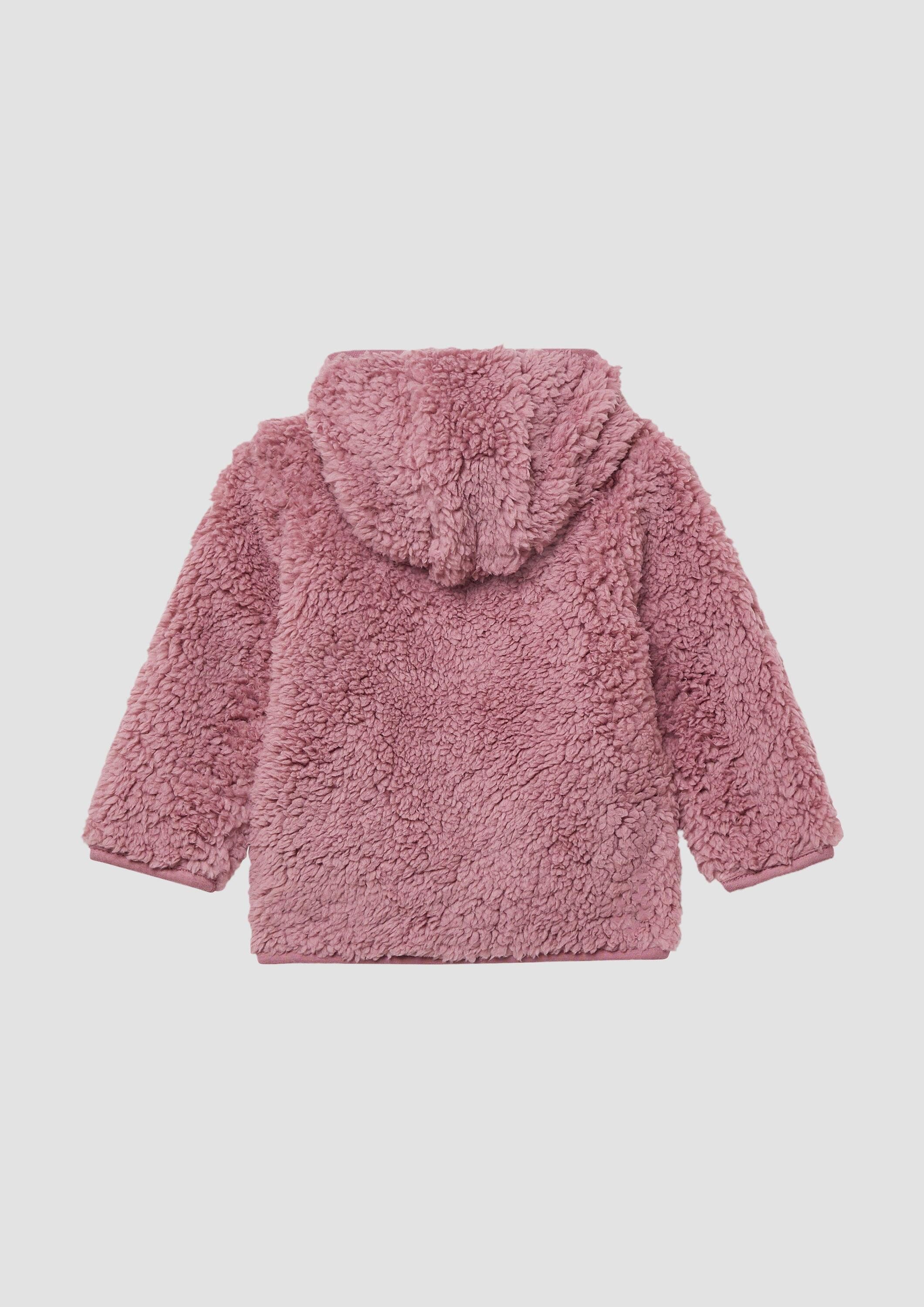 s.Oliver Funktionsjacke Outdoor-Jacke Unisex Jacke aus Teddyplüsch mit gemustertem Jersey-Futter