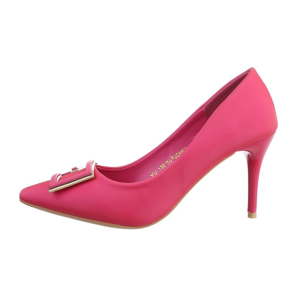Ital-Design Damen Abendschuhe Elegant Pumps Heel Pfennig-/Stilettoabsatz High in Pink Pumps