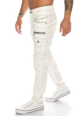 Cipo & Baxx Regular-fit-Jeans Herren Jeans Hose mit aufwendigen Nahtverzierungen Jeans mit aufwendigem Labelnahtdesign