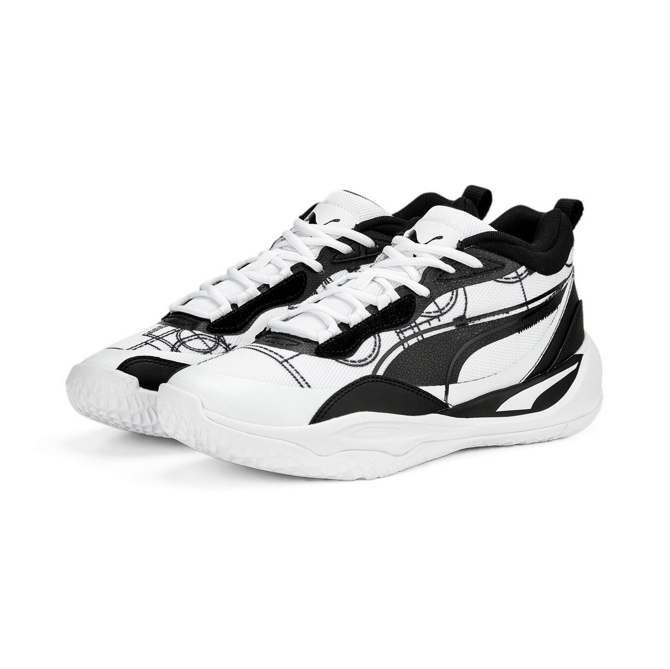PUMA Hallen-Indoorschuhe Playmaker Pro Courtside weiss/schwarz Herren Handballschuh