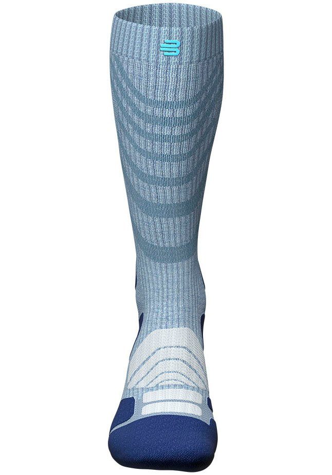 Socks Bauerfeind blue/M Kompression Sportsocken Compression Outdoor mit Merino sky