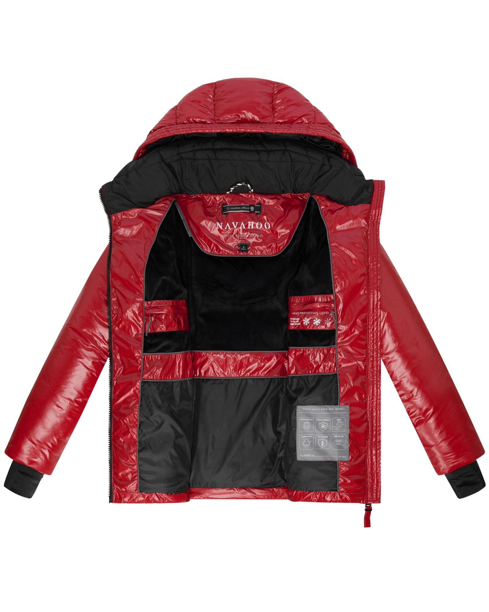Navahoo Steppjacke Eisglanz 14 Glänzende Damen Winterjacke mit Taillengürtel – Bild 5 von 5