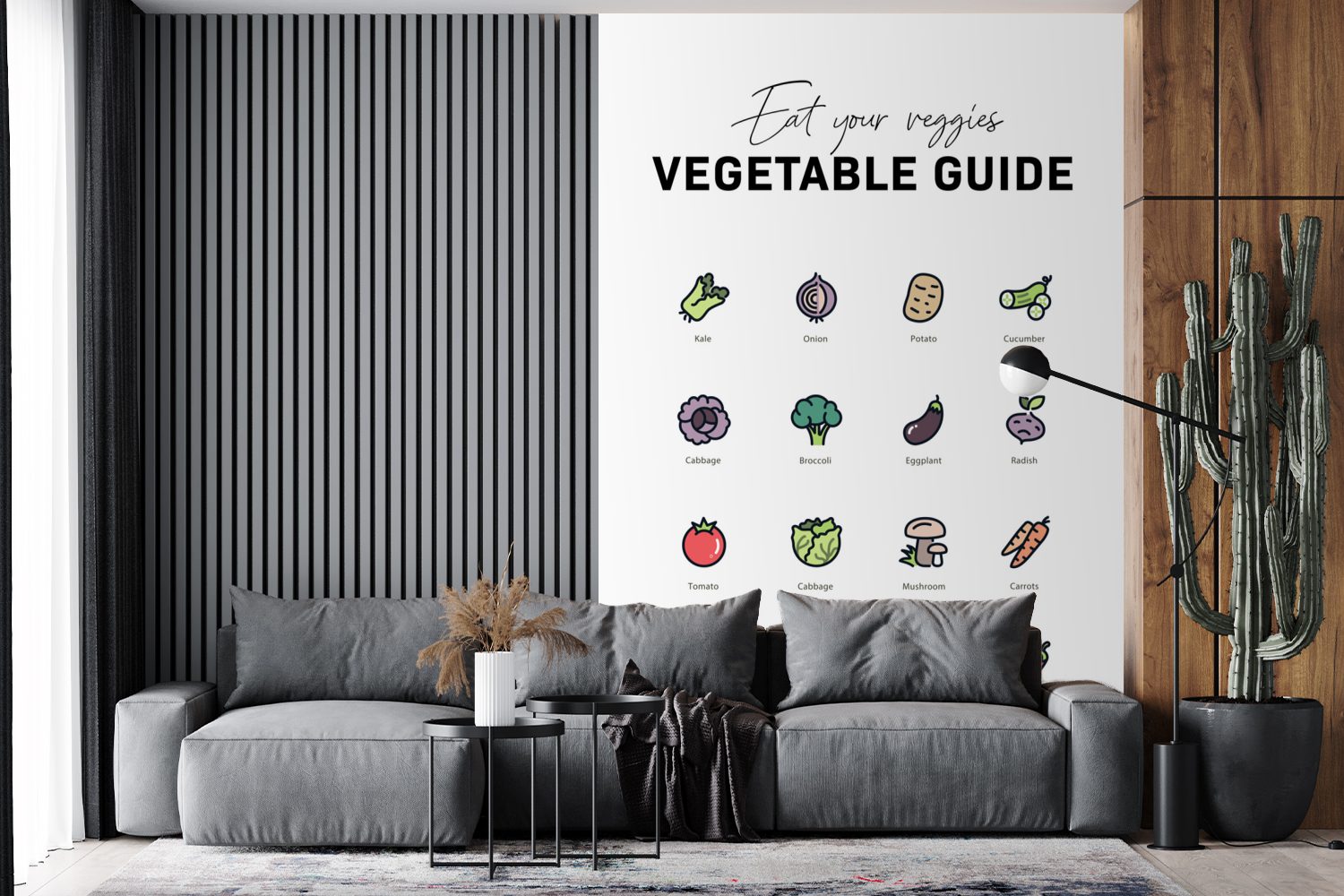 - Gemüse Fototapete (3 Matt, Wandtapete MuchoWow Küche Lebensmittel, Montagefertig Tapete Vinyl bedruckt, - - St), Wohnzimmer, für Lebensmittel