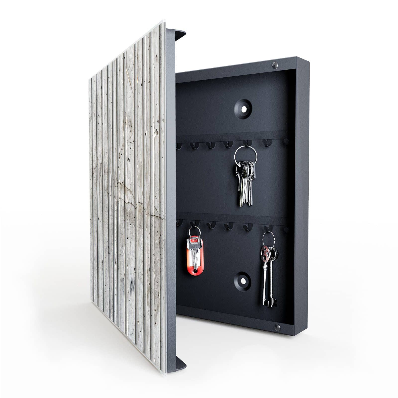 Primedeco Schlüsselkasten Magnetpinnwand mit Glasfront Betonstruktur günstig online kaufen
