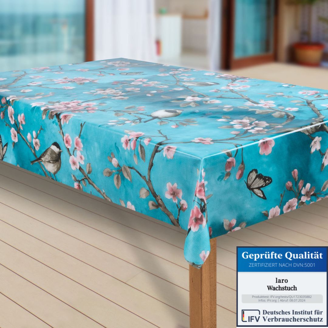 laro Tischdecke Wachstuch-Tischdecken Abwaschbar Kirschblüte rechteckig günstig online kaufen