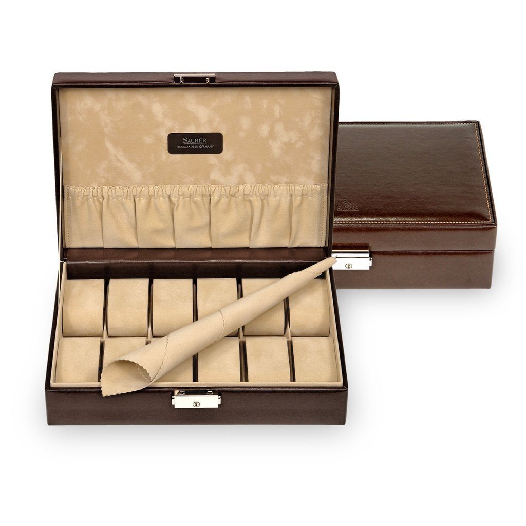 Sacher Uhrenetui Uhrenetui für 12 Uhren, Handgefertigt in Deutschland