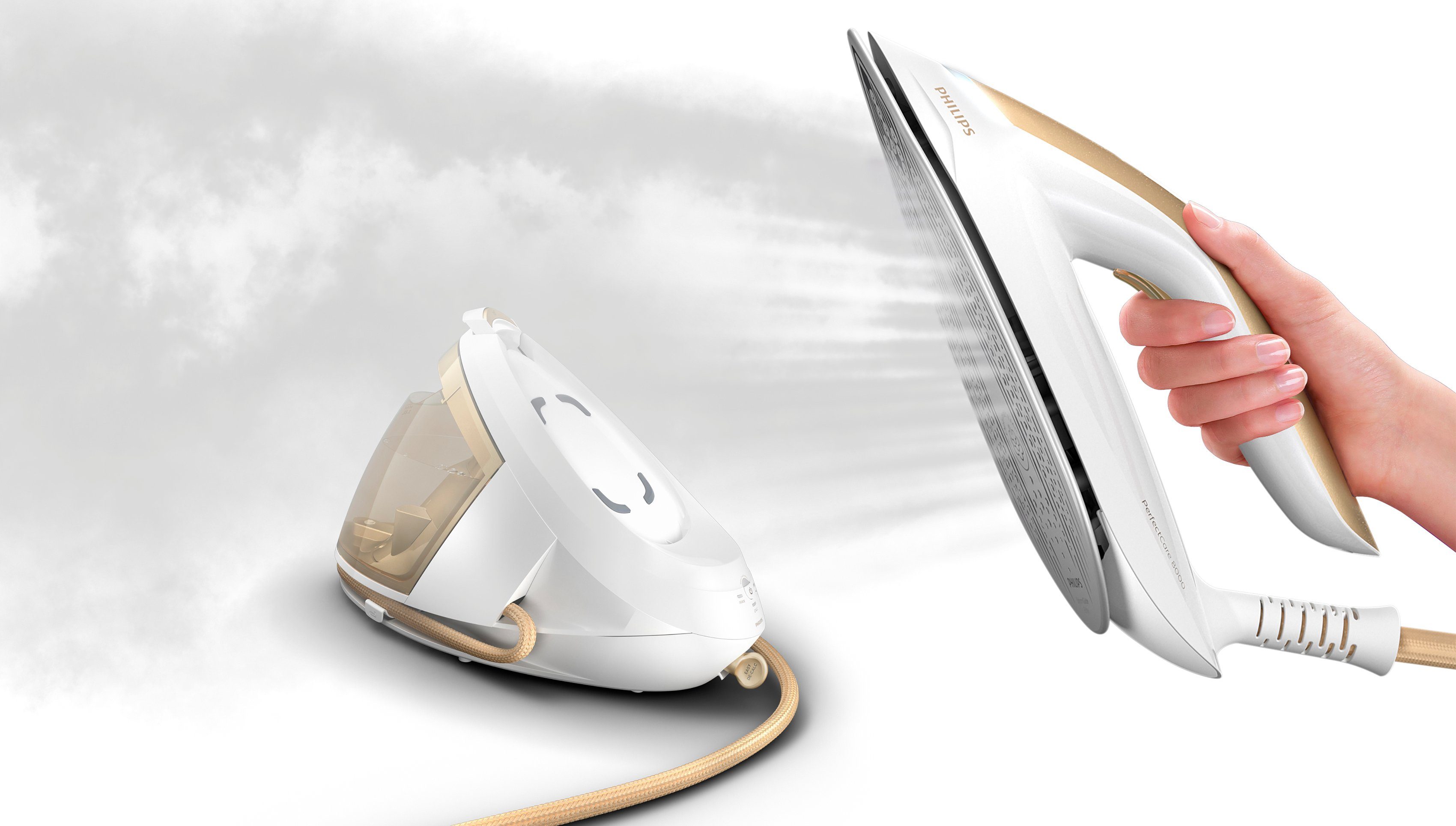Philips Dampfbügelstation PerfectCare 8000 Series PSG8040/60, 1800 ml Wassertank, 2.400 Watt, OptimalTemp & DynamicQ, 600 gr Dampfstoß