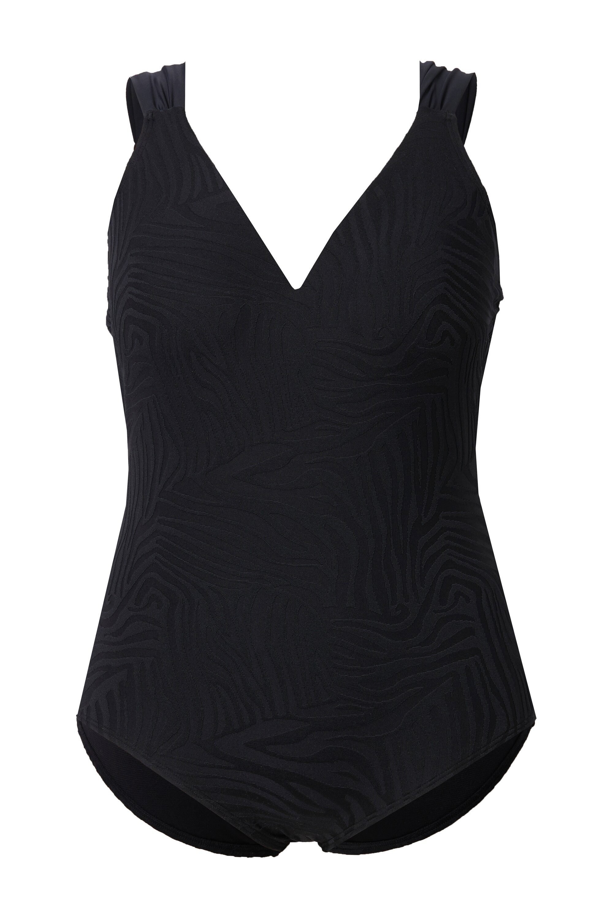 Ulla Popken Badeanzug Badeanzug Schleife Tigerstruktur günstig online kaufen