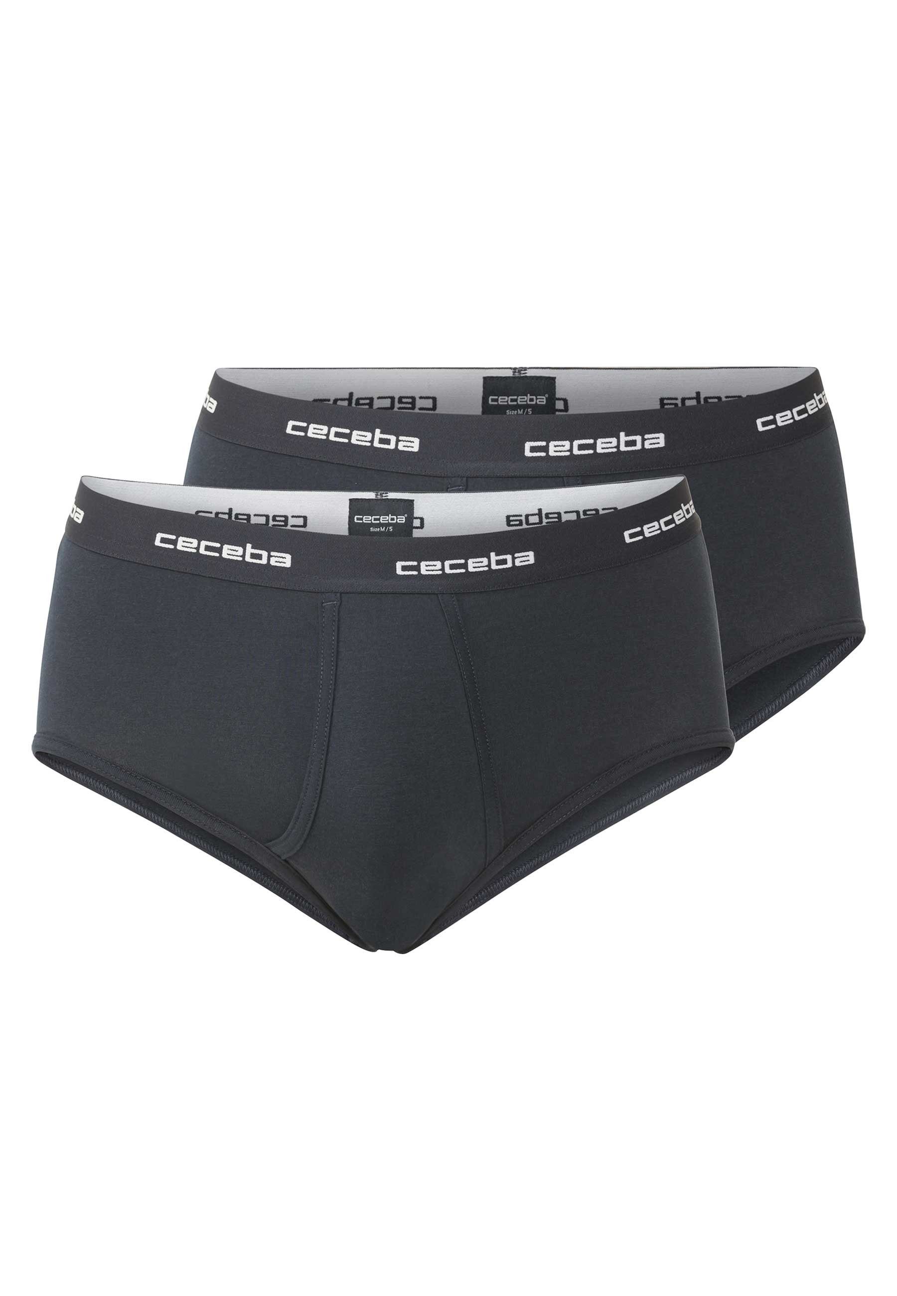 Slip CECEBA Herren Slip blau uni 2er Pack