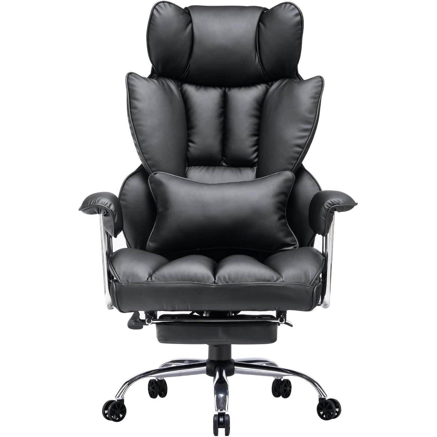 LuxusKollektion Bürostuhl Efomao bürostuhl ergonomisch, PU Leder Chefsessel 200 kg mit Fußstütze