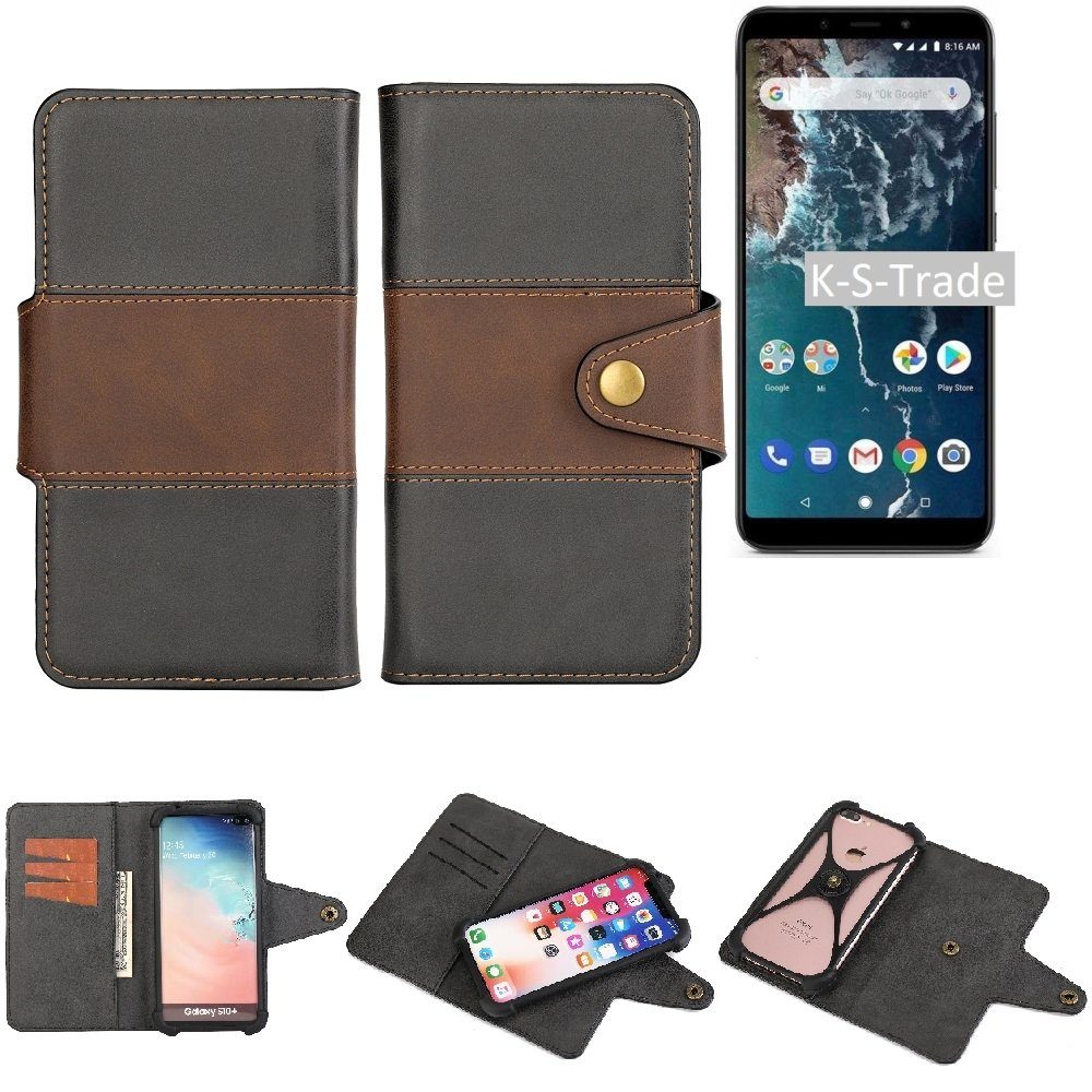 K-S-Trade Handyhülle für Xiaomi Mi A2, Handyhülle Schutzhülle Hülle Bookstyle Wallet-Case Bumper