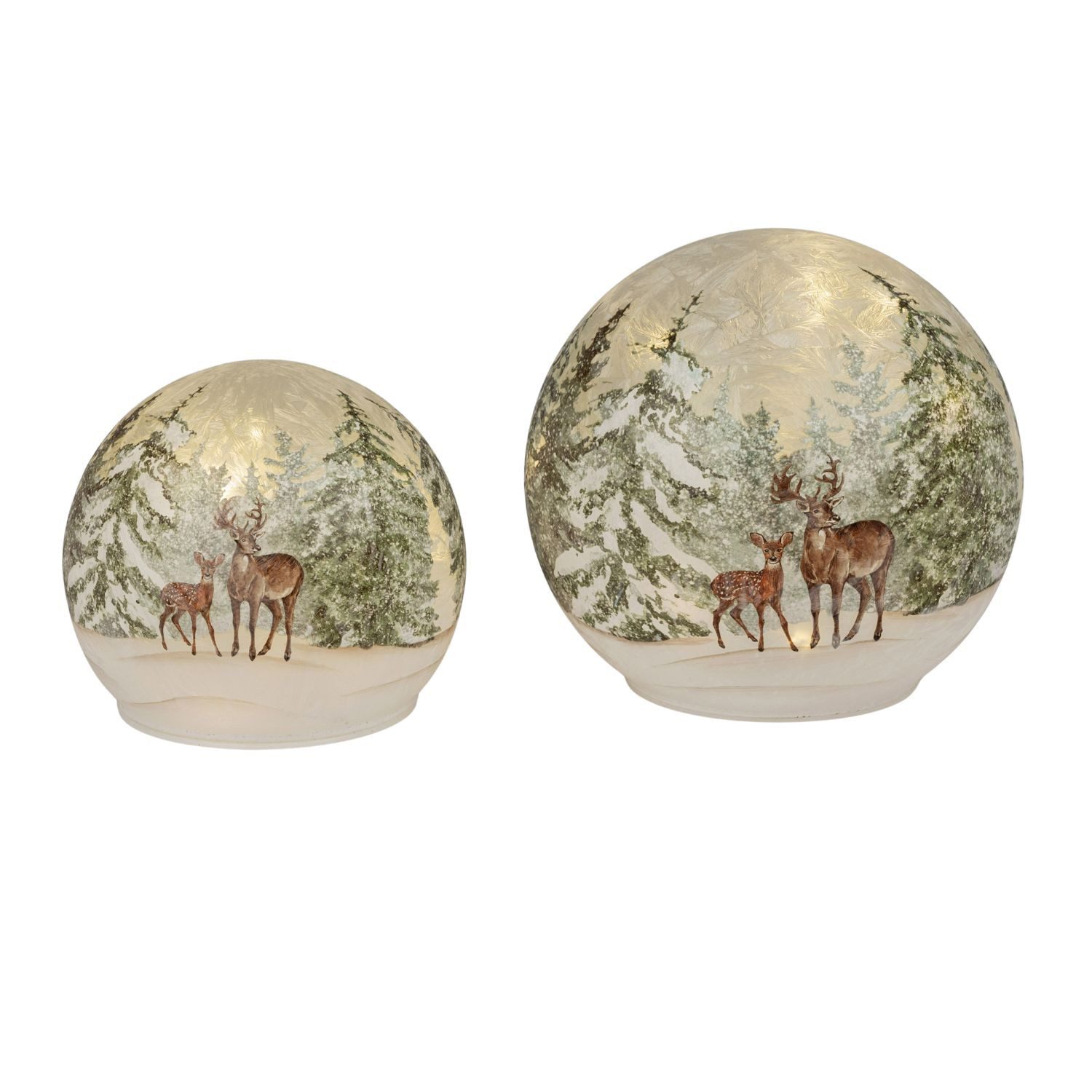 formano LED Kugelleuchte Rehe, LED, Mit Timerfunktion, Weiß, Winterlandschaft, H: cm