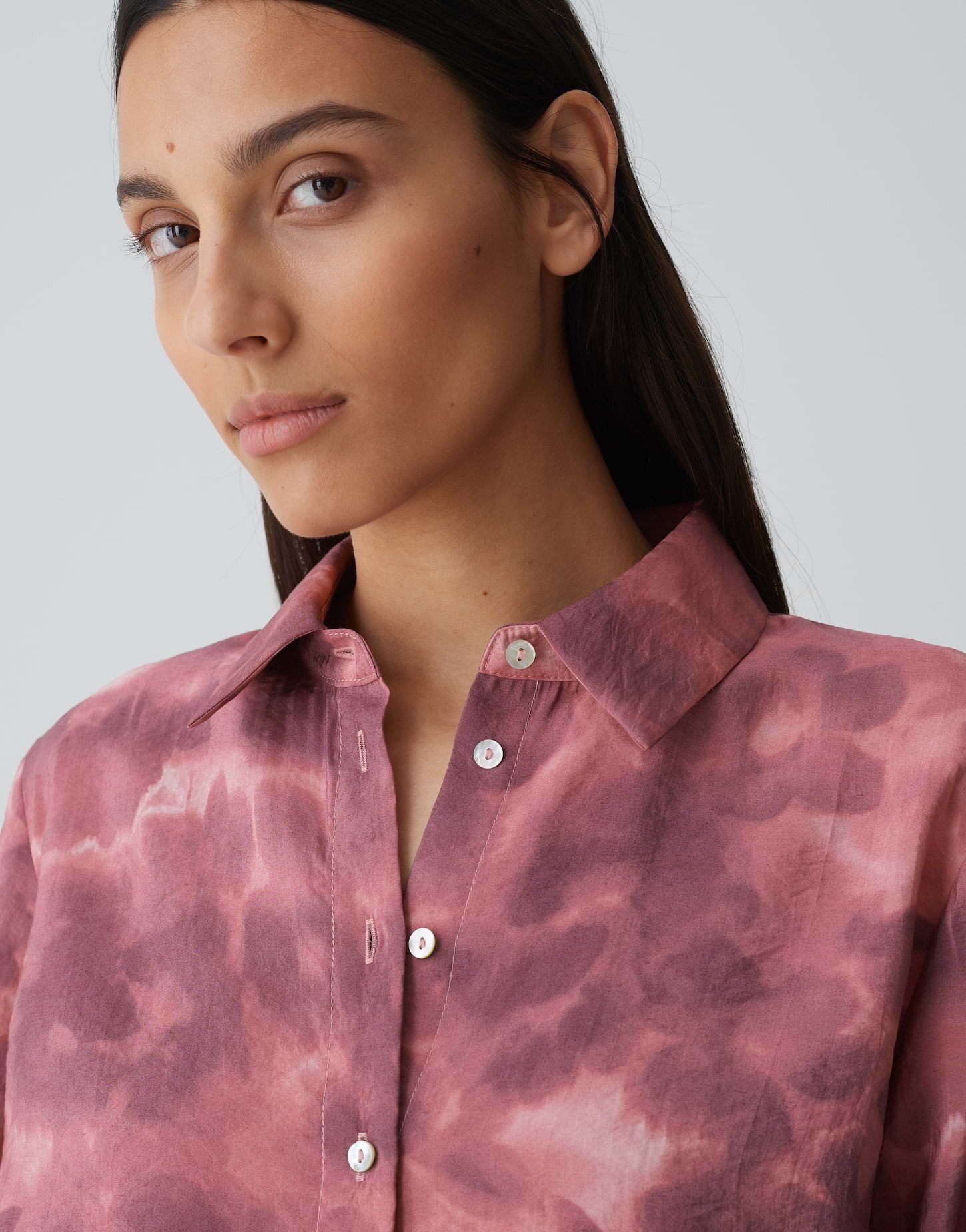 OPUS Hemdbluse Hemdbluse FALKINA FADED Regular aus Modal Mix