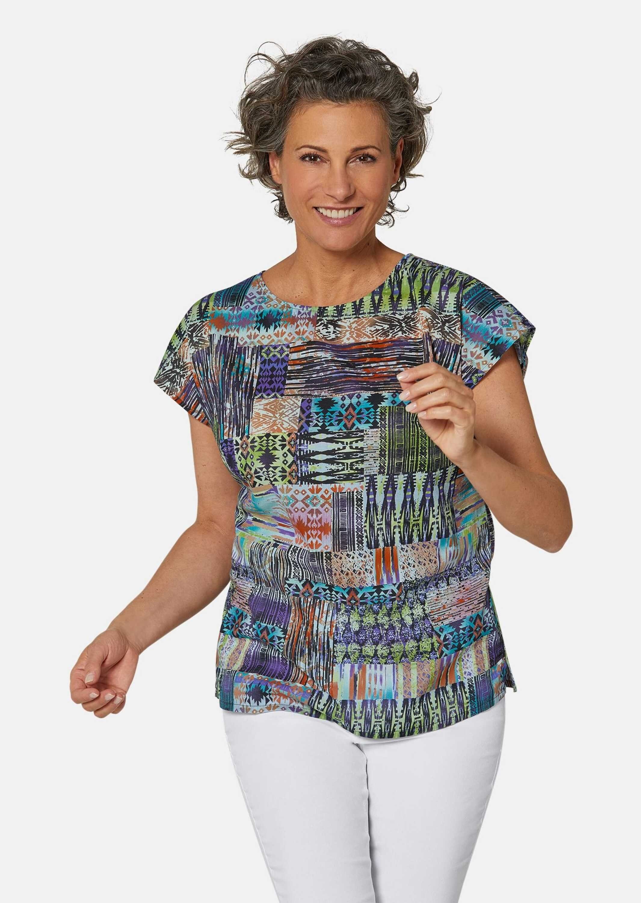 Druckbluse Ultraleichte Printbluse mit Kurzarm