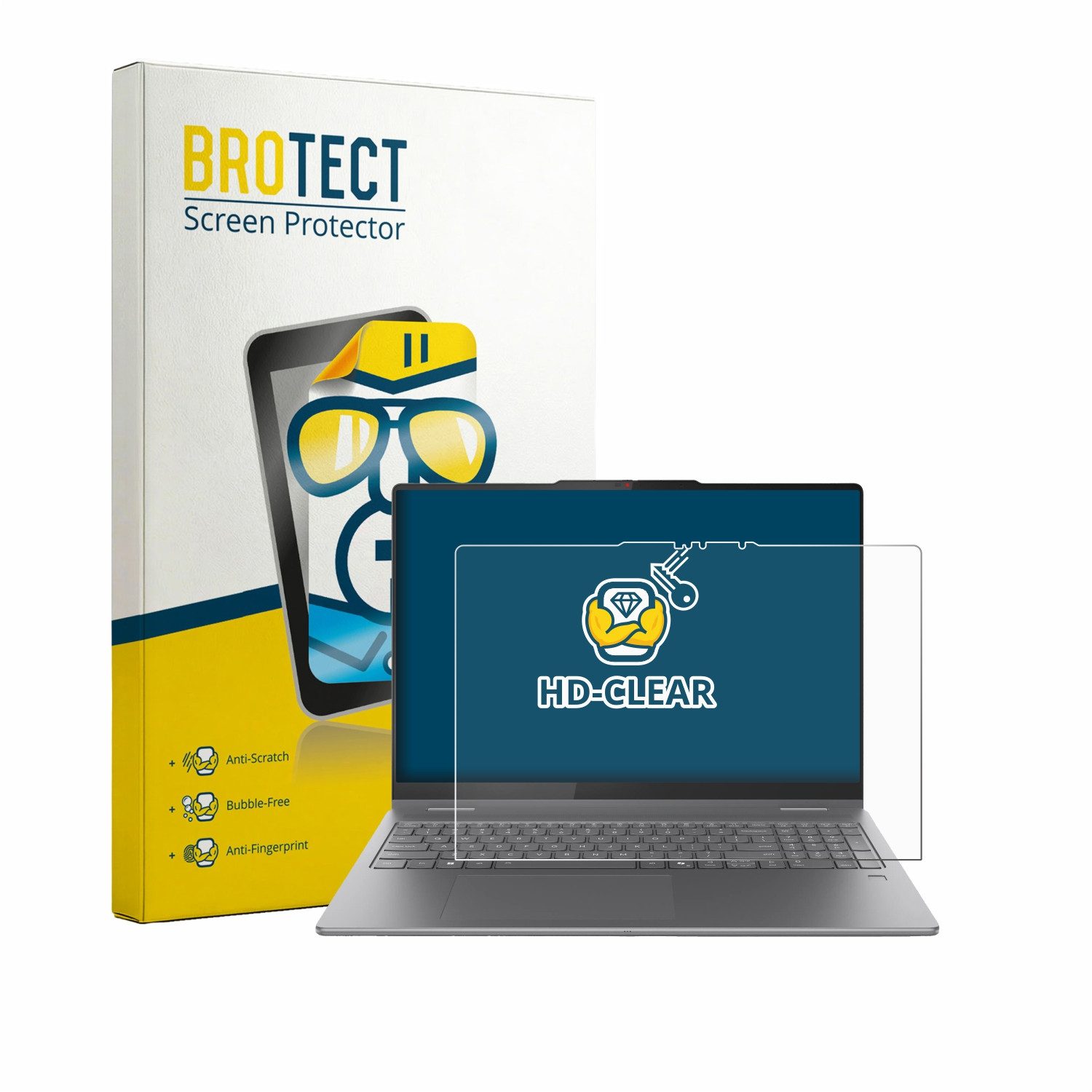 BROTECT Displayschutzfolie Schutzfolie für Lenovo Yoga 7a 2-in-1 Gen 11 16", Displayschutz Schutz Folie Klar Transparent