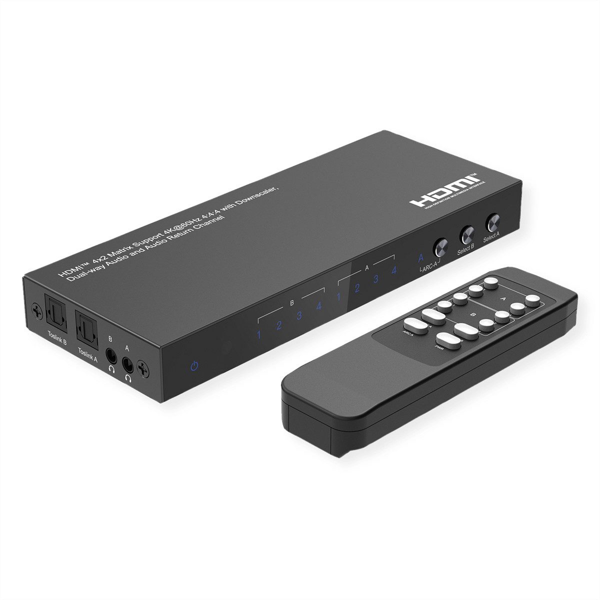 4K HDMI Matrix Switch, 4 x 2 Audio- & Video-Adapter