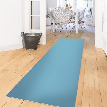 Läufer Teppich Vinyl Flur Küche Einfarbig funktional lang modern, Bilderdepot24, Läufer - blau glatt