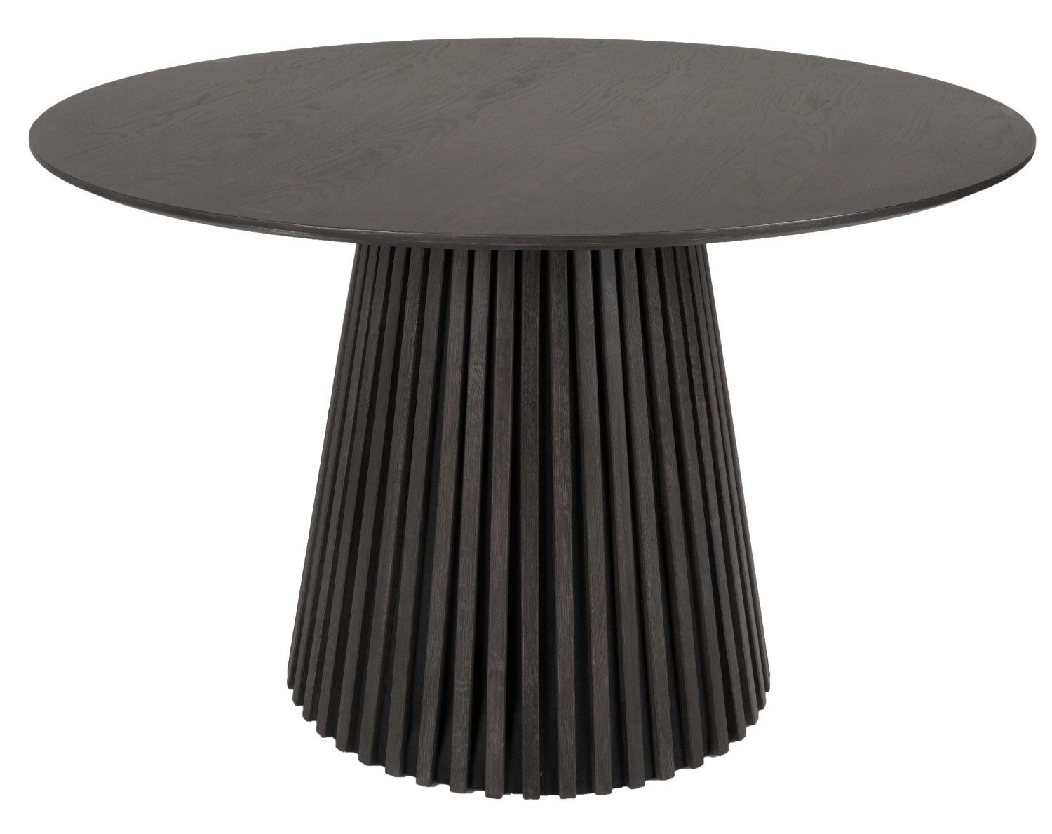 bene living Esstisch Diningtisch Andria - rund 120 cm - Eichenholz natur dunkelgrau, Massivholz - formschönes Gestell - Esszimmer